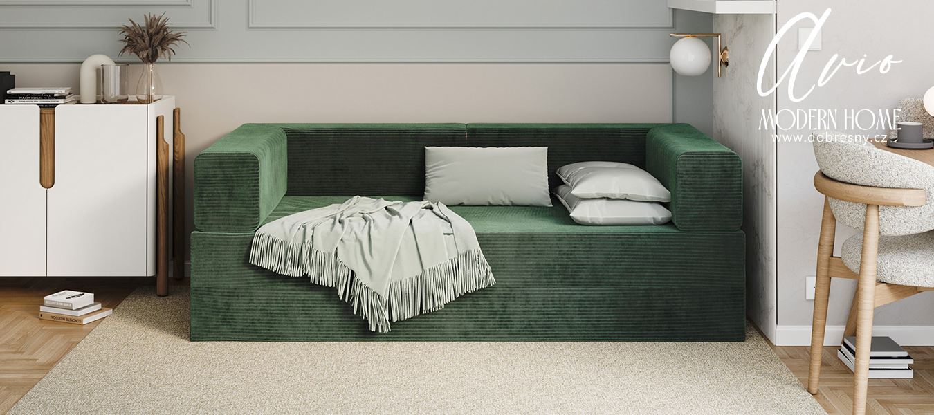 Rozkládací pohovka AVIO ZELENÁ SZTRUKS 200x200