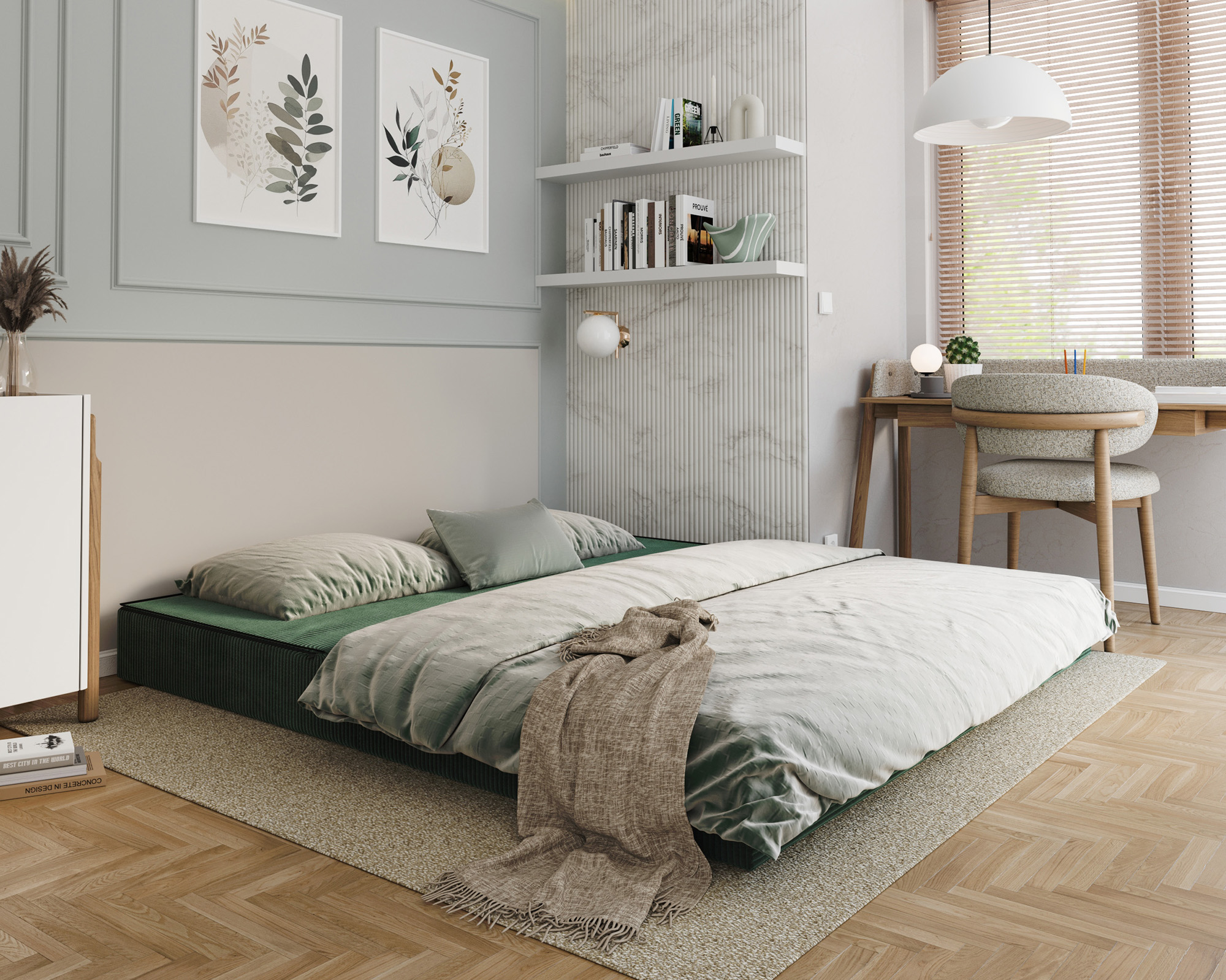 Rozkládací pohovka AVIO ZELENÁ SZTRUKS 200x200