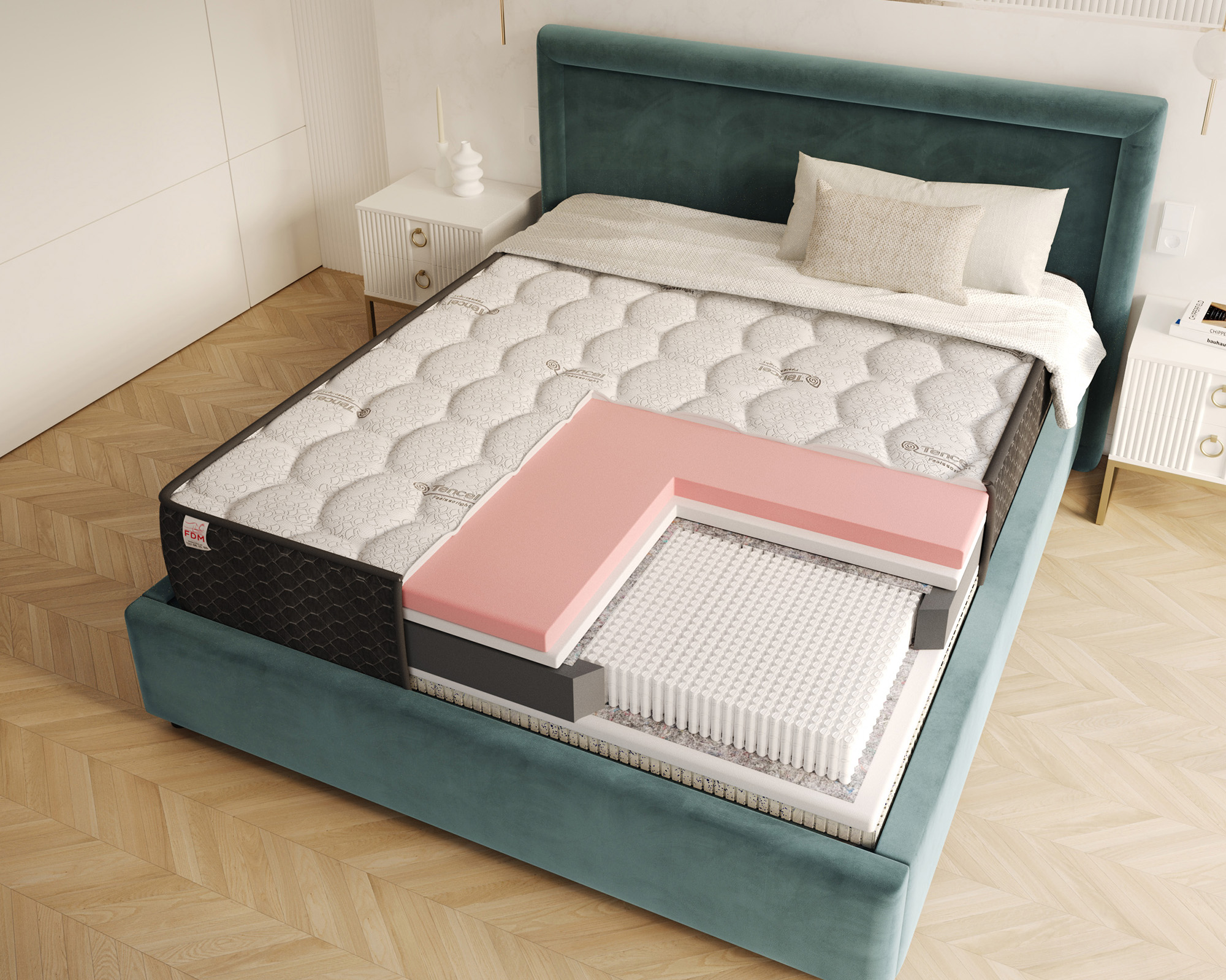 Taštičková matrace TASSO TENCEL 90x200x24cm