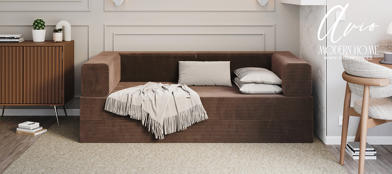 Rozkládací pohovka AVIO HNĚDÁ SZTRUKS 200x200