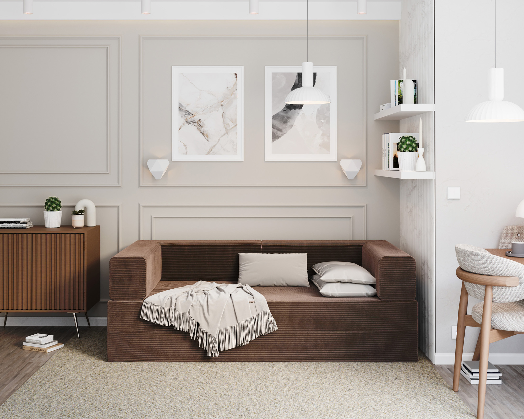 Rozkládací pohovka AVIO HNĚDÁ SZTRUKS 200x200