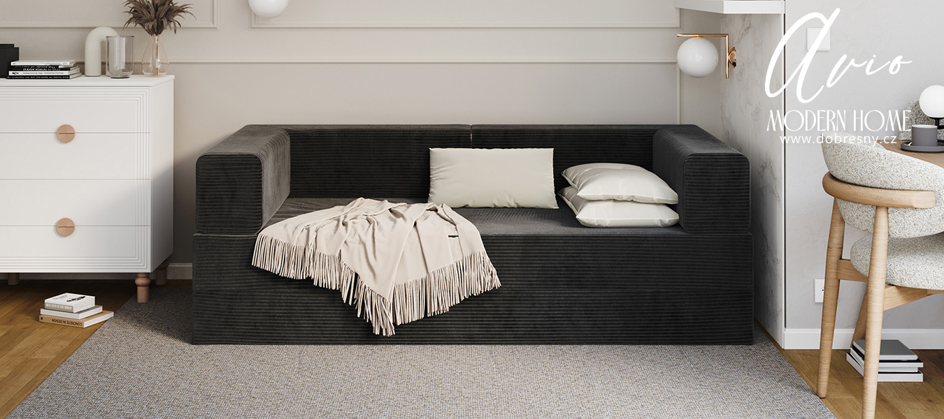 Rozkládací pohovka AVIO ČERNÁ SZTRUKS 200x200