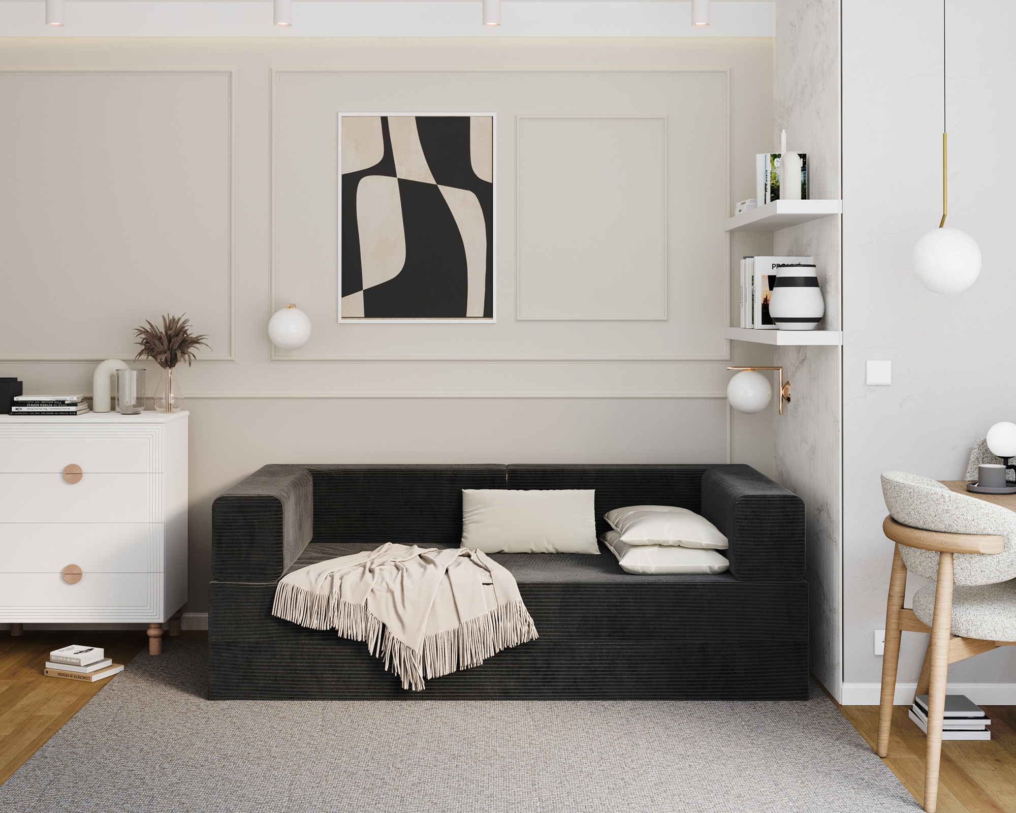 Rozkládací pohovka AVIO ČERNÁ SZTRUKS 200x200