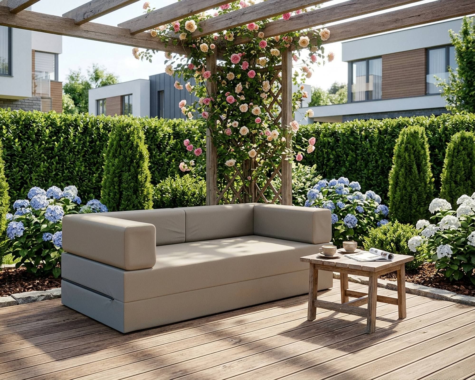 Rozkládací pohovka AVIO GARDEN BÉŽOVÁ voděodoná 200x200