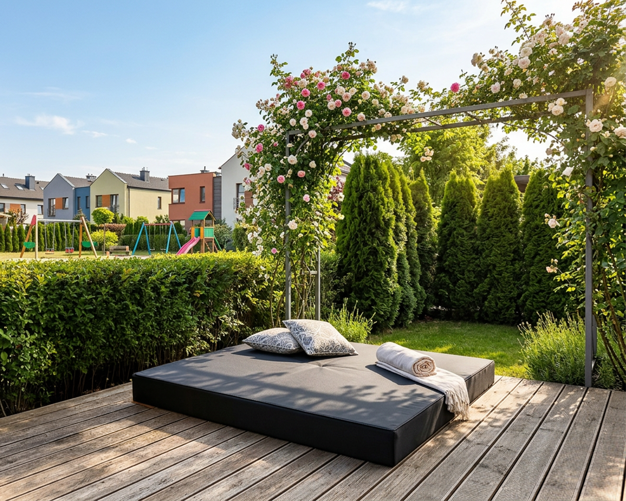 Rozkládací pohovka AVIO GARDEN ČERNÁ voděodoná 200x200