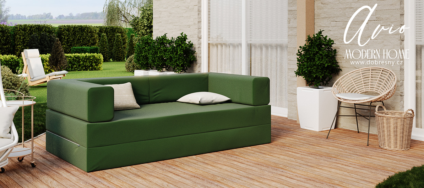 Rozkládací pohovka AVIO GARDEN ZELENÁ voděodoná 200x200