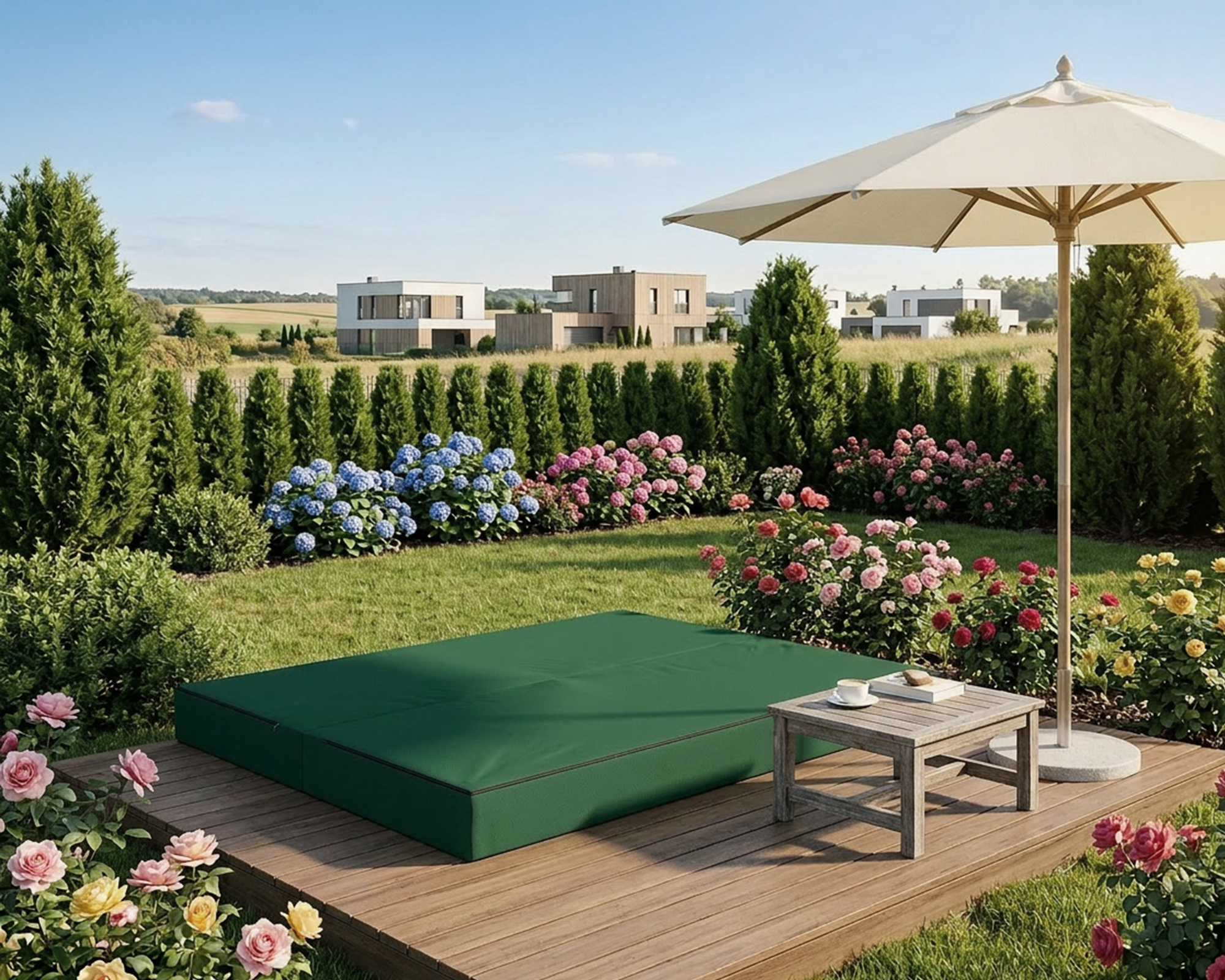 Rozkládací pohovka AVIO GARDEN ZELENÁ voděodoná 200x200