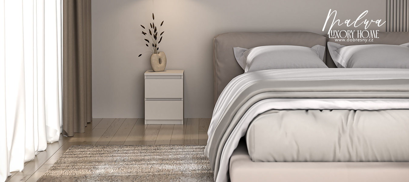 Noční stolek MALWA M2 se 2 zásuvkami KAŠMÍR