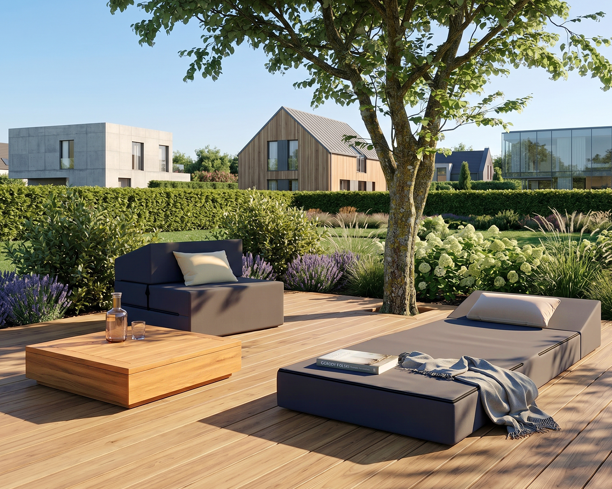 Rozkládací zahradní pohovka SUZI GARDEN HNĚDÁ voděodolná 70x200 výška 14 cm