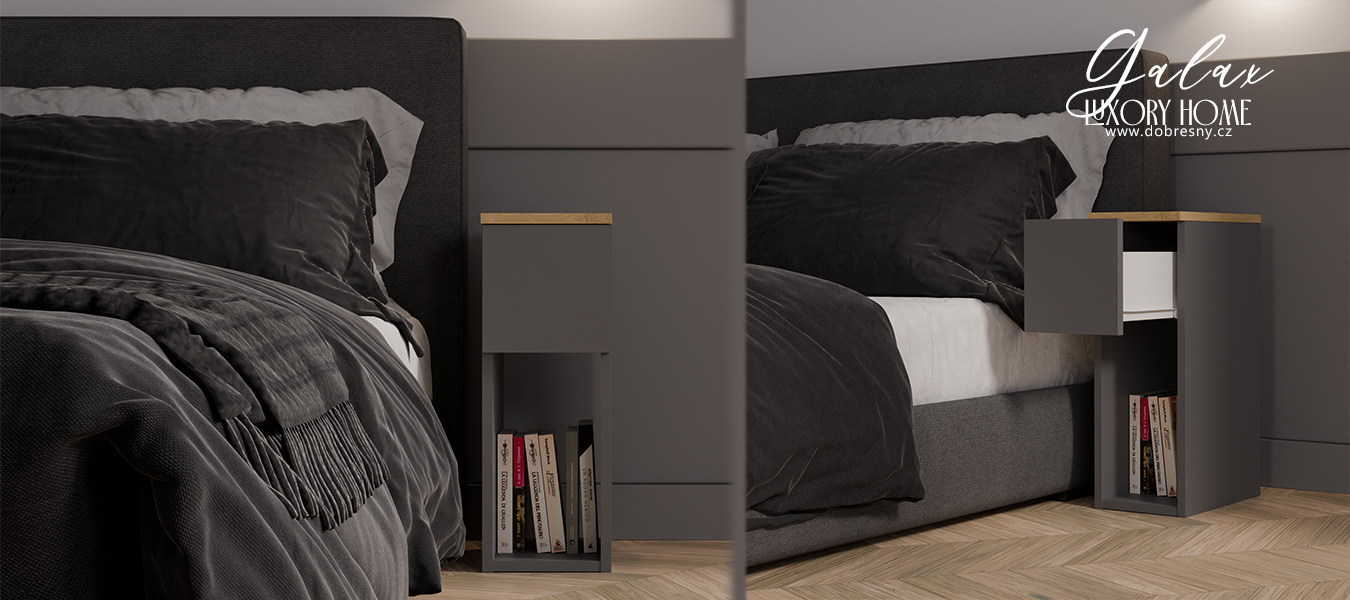 Noční stolek GALAX 20 ŠEDÁ / ARTISAN