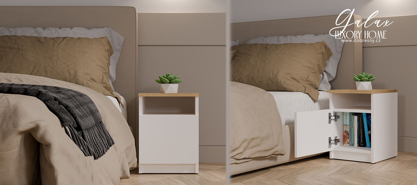 Noční stolek GALAX 30 BÍLÁ/ARTISAN