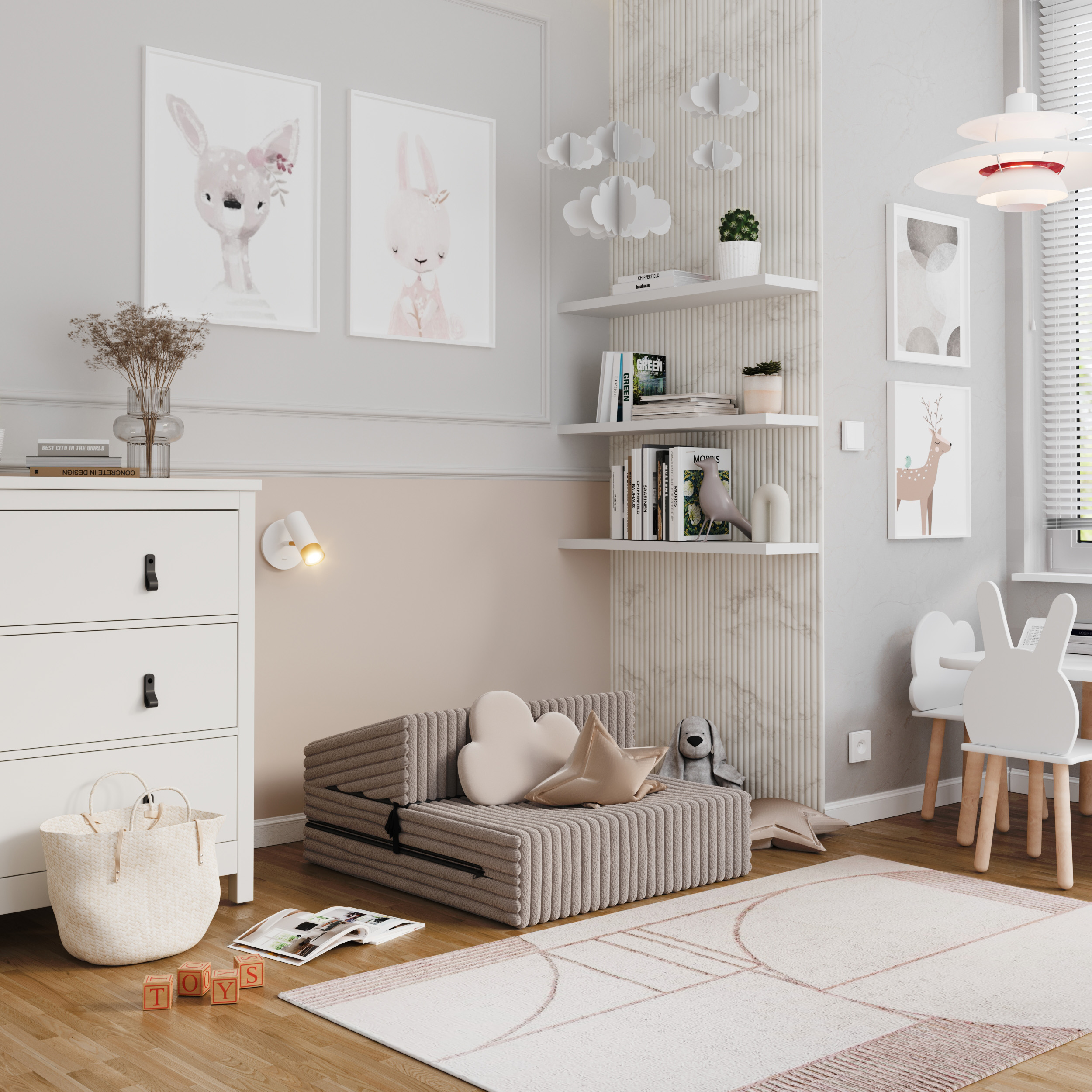 Rozkládací pohovka SUZI BÉŽOVÁ SZTRUKS 70x200 výška 9 cm