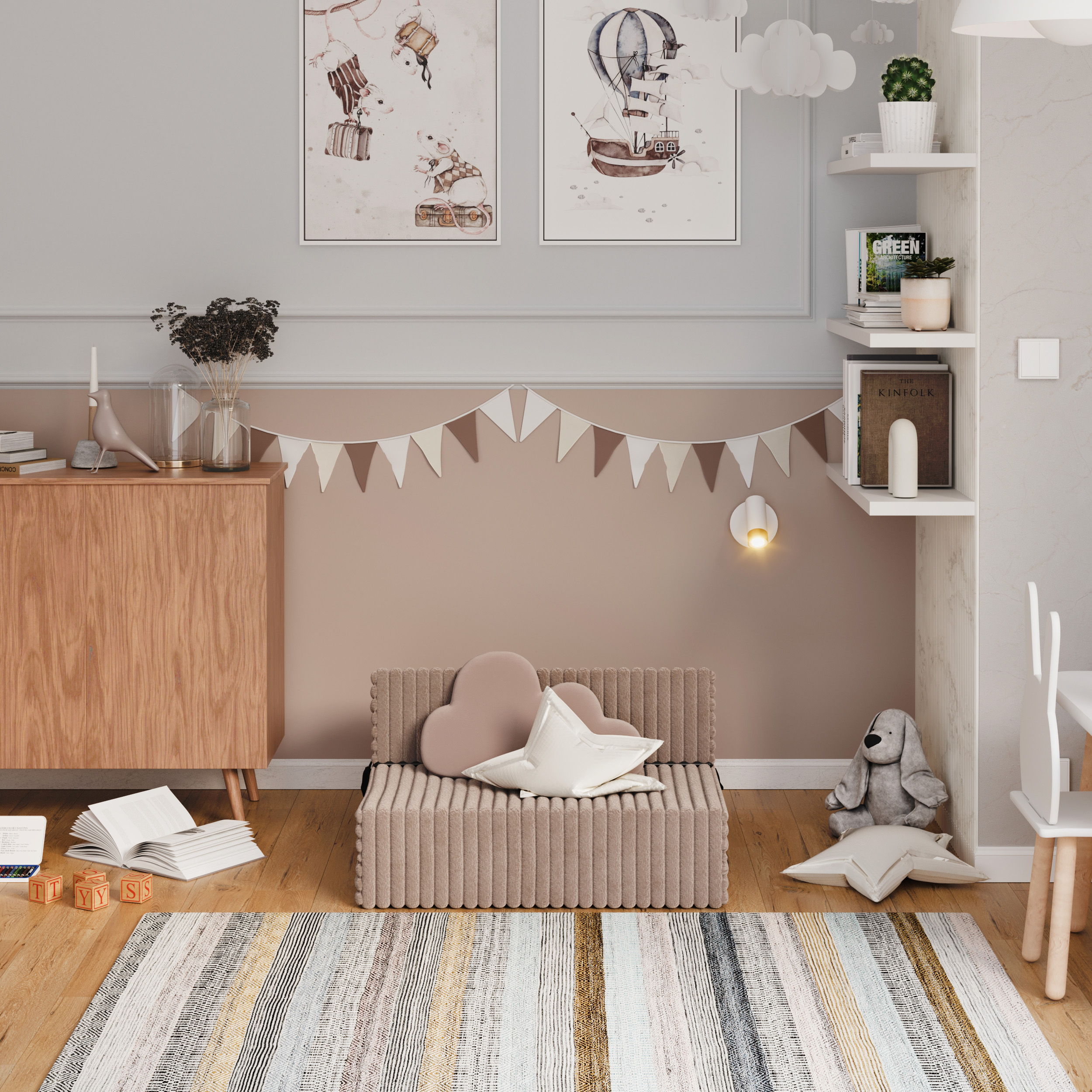 Rozkládací pohovka SUZI HNĚDÁ SZTRUKS 70x200 výška 9 cm