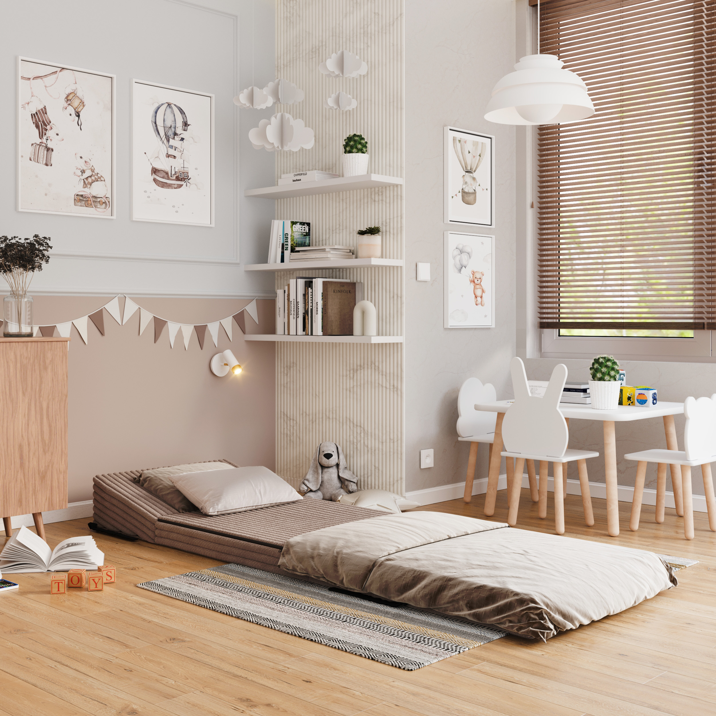 Rozkládací pohovka SUZI HNĚDÁ SZTRUKS 70x200 výška 9 cm