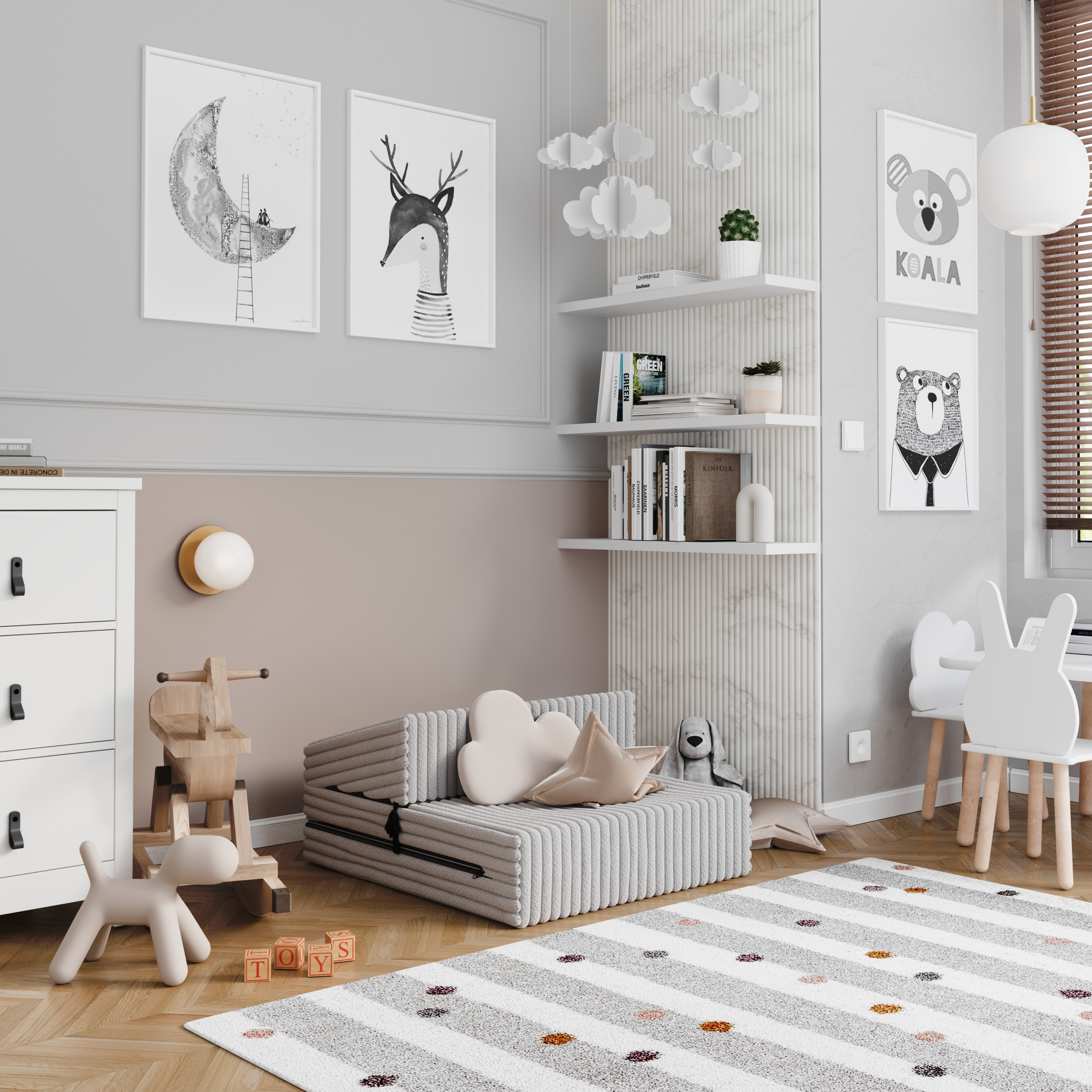 Rozkládací pohovka SUZI ŠEDÁ SZTRUKS 70x200 výška 9 cm