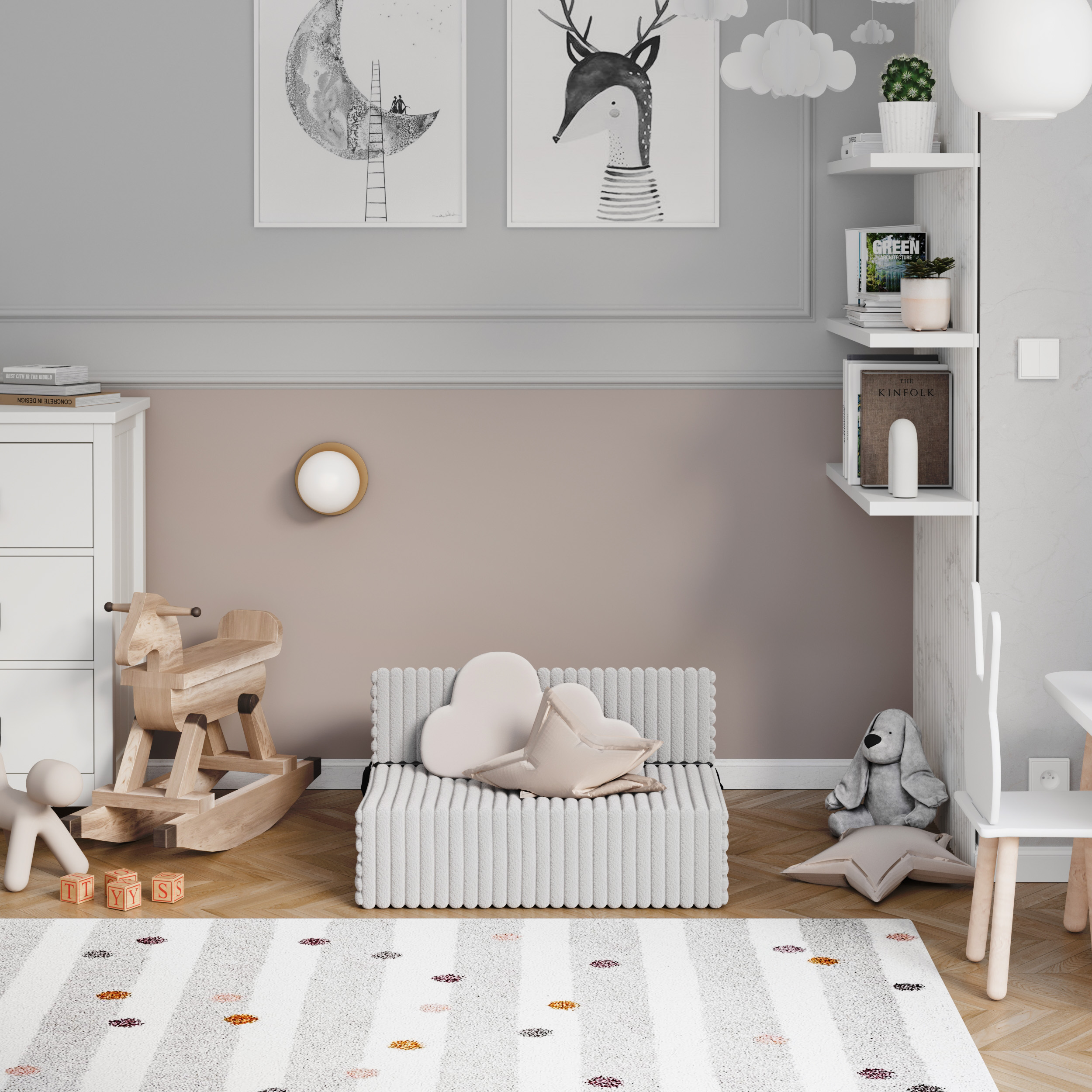 Rozkládací pohovka SUZI ŠEDÁ SZTRUKS 70x200 výška 9 cm