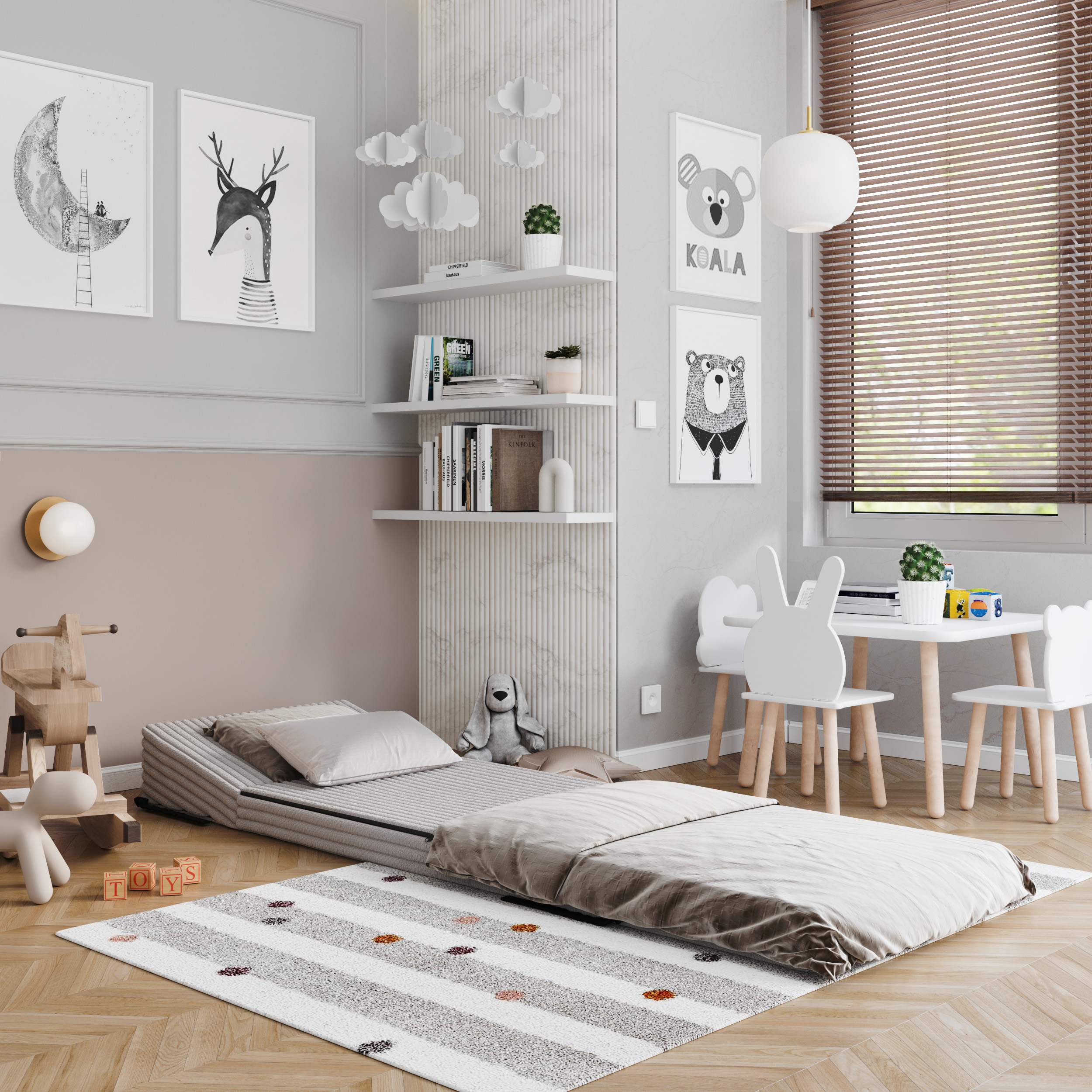 Rozkládací pohovka SUZI ŠEDÁ SZTRUKS 70x200 výška 9 cm