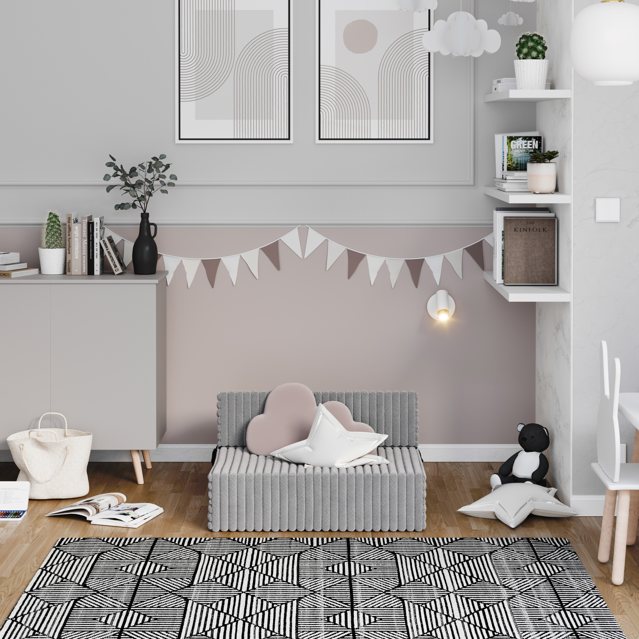 Rozkládací pohovka SUZI TMAVĚ ŠEDÁ SZTRUKS 70x200 výška 9 cm