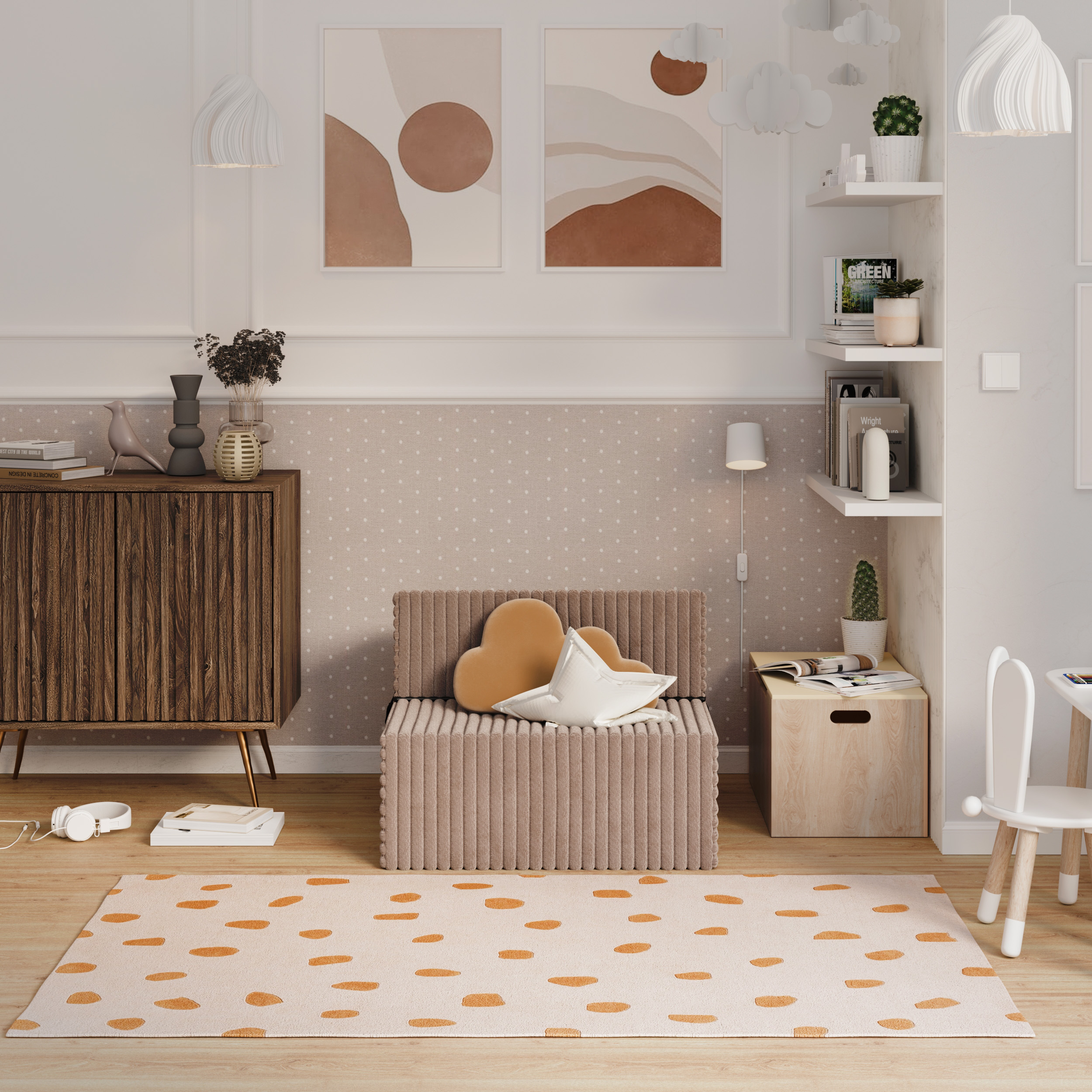 Rozkládací pohovka SUZI HNĚDÁ SZTRUKS 70x200 výška 14 cm