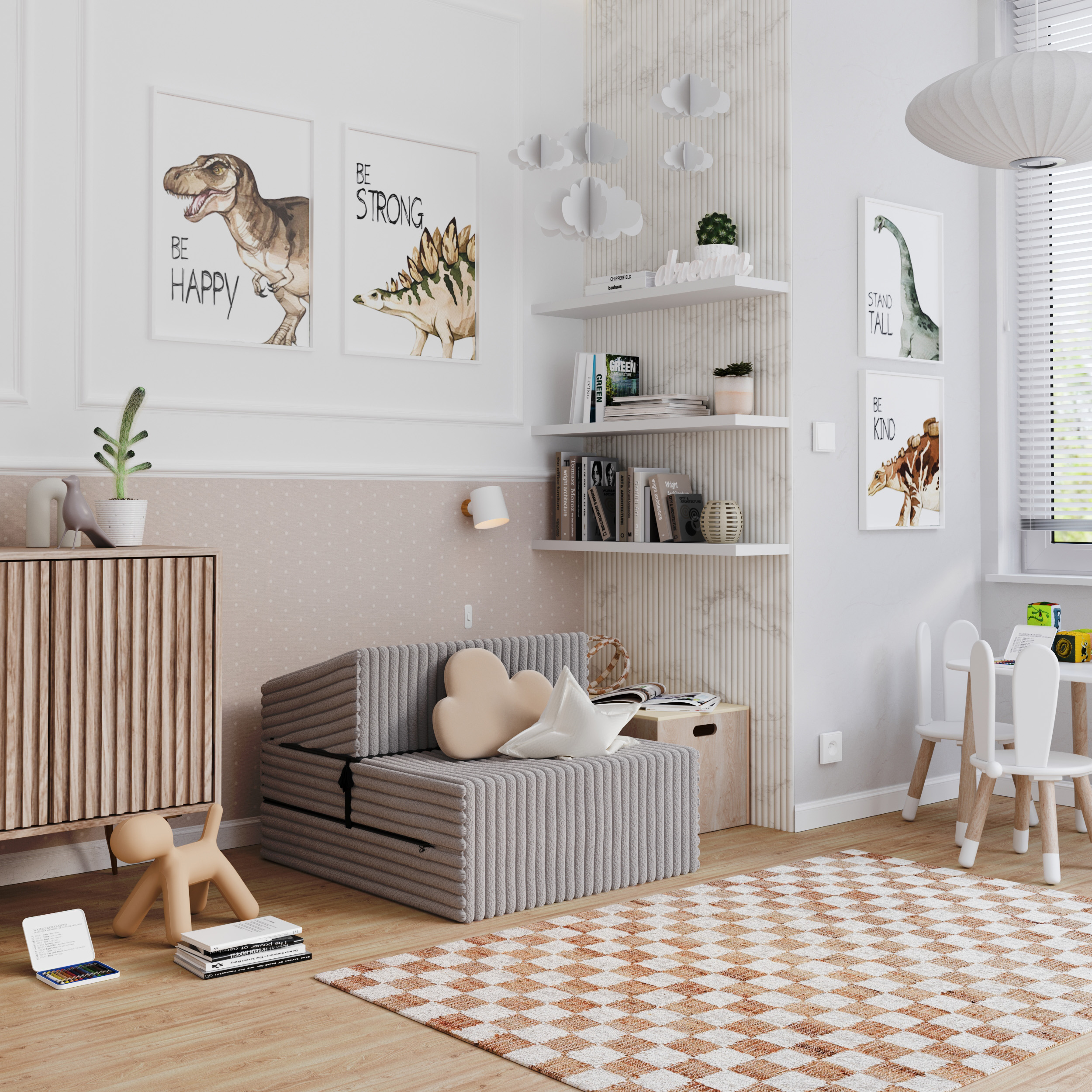 Rozkládací pohovka SUZI ŠEDÁ SZTRUKS 70x200 výška 14 cm