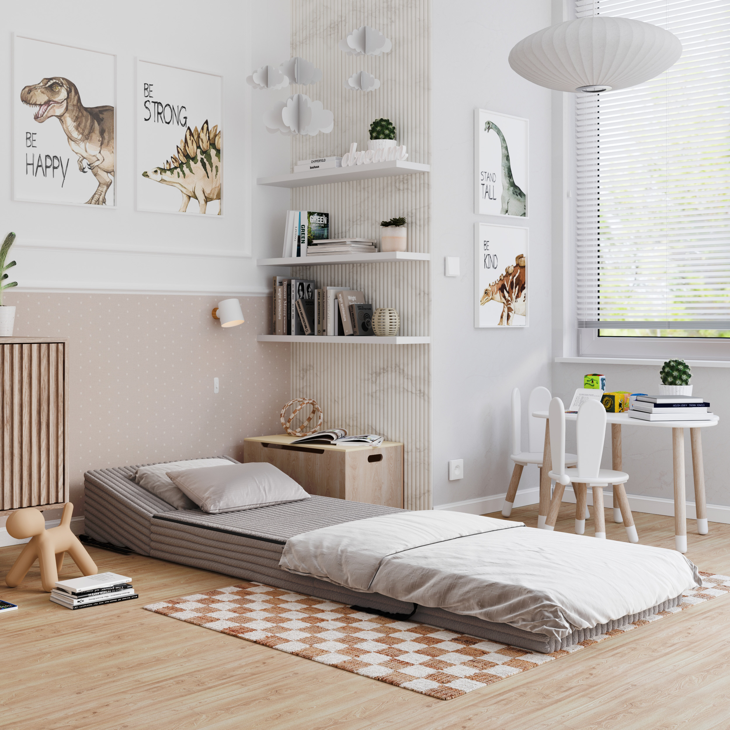 Rozkládací pohovka SUZI ŠEDÁ SZTRUKS 70x200 výška 14 cm