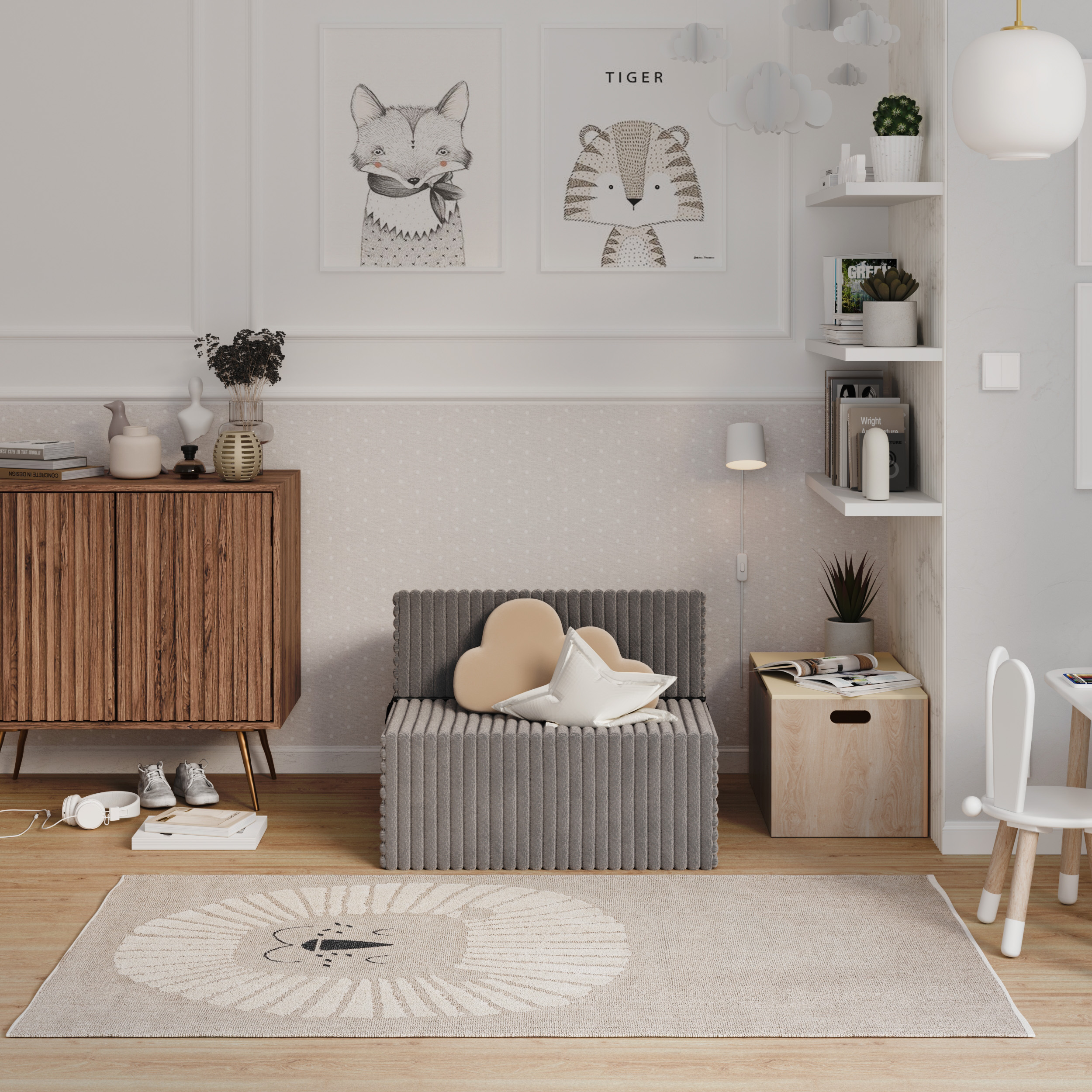 Rozkládací pohovka SUZI TMAVĚ ŠEDÁ SZTRUKS 70x200 výška 14 cm