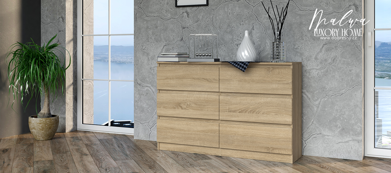 Komoda MALWA M6 120cm DUB SONOMA matná