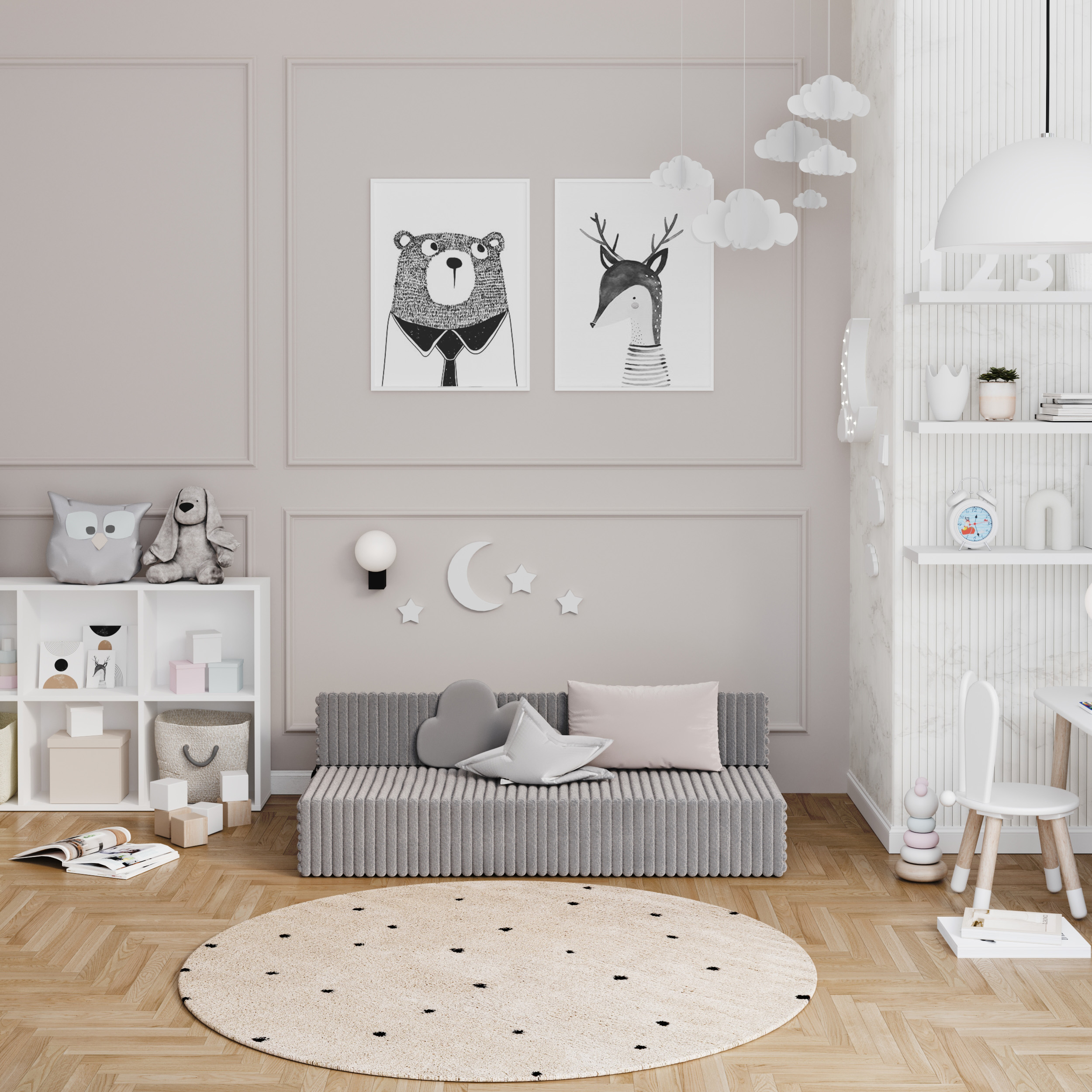 Rozkládací pohovka SUZI TMAVĚ ŠEDÁ SZTRUKS 120x200 výška 9 cm