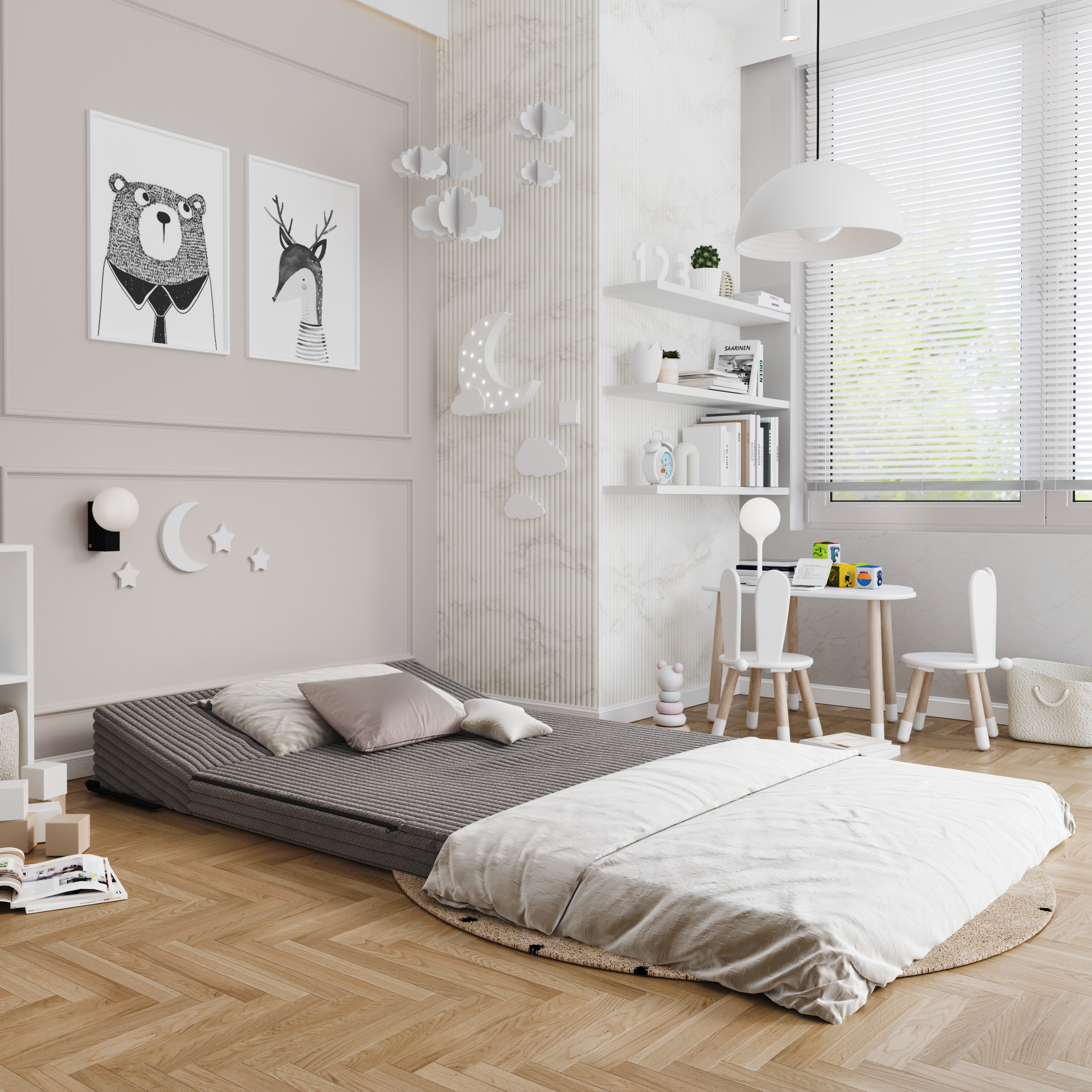 Rozkládací pohovka SUZI TMAVĚ ŠEDÁ SZTRUKS 120x200 výška 9 cm