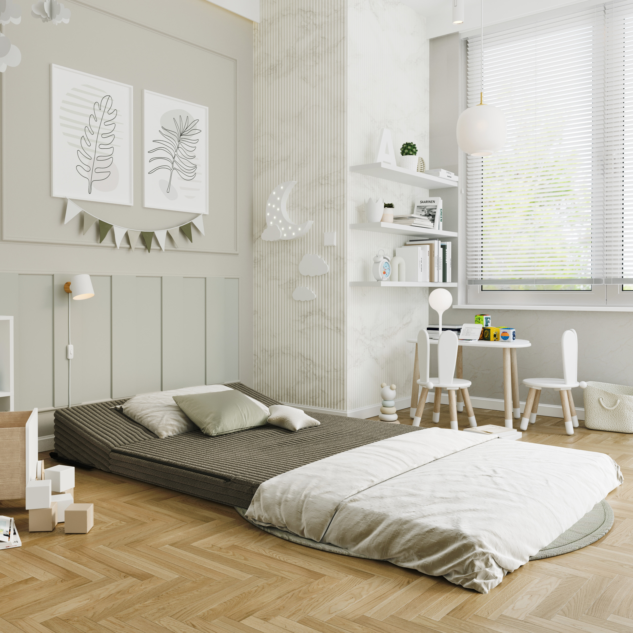 Rozkládací pohovka SUZI OLIVOVĚ ZELENÁ SZTRUKS 120x200 výška 9 cm