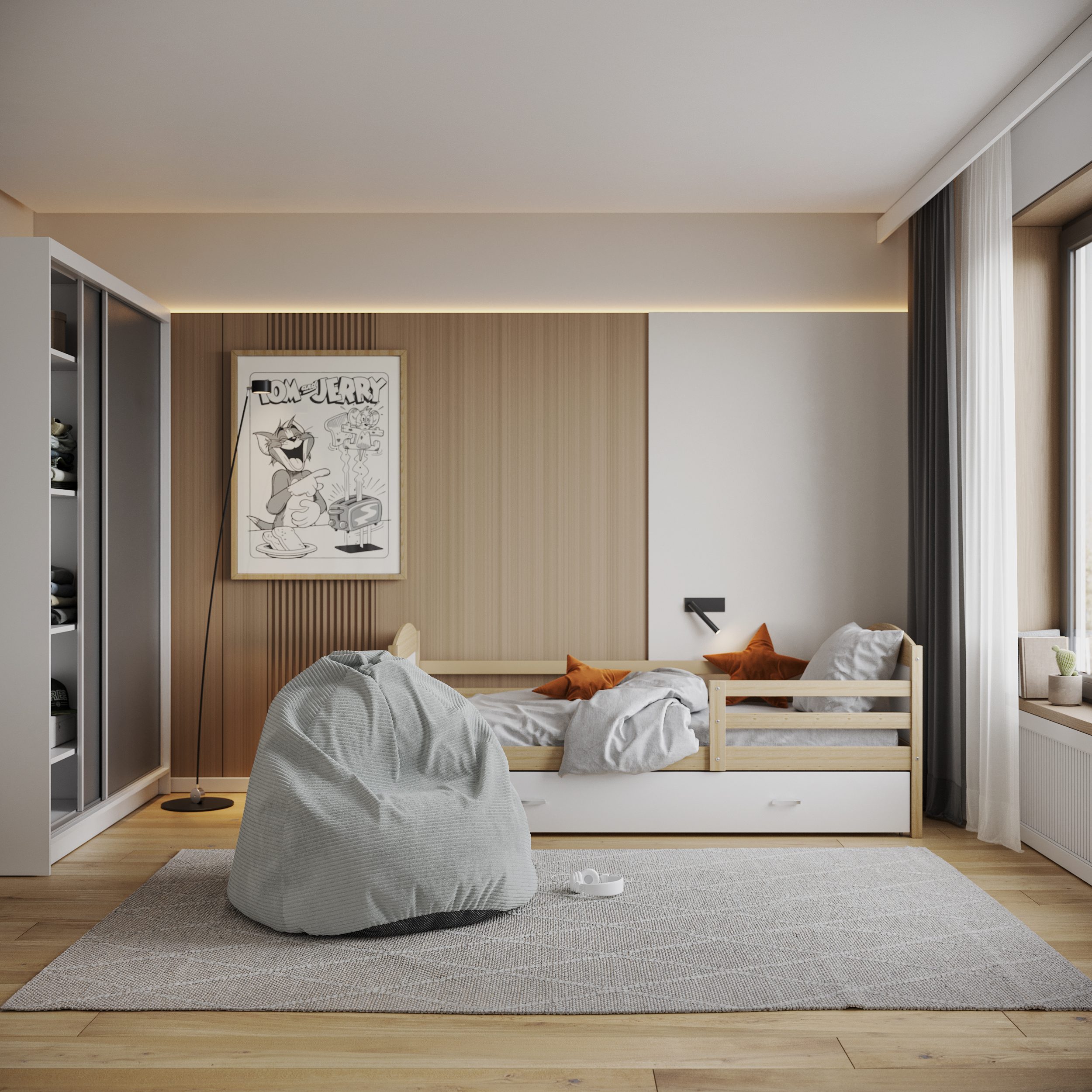 Sedací vak SAKO z manšestru SZTRUKS šedý 95x115 cm