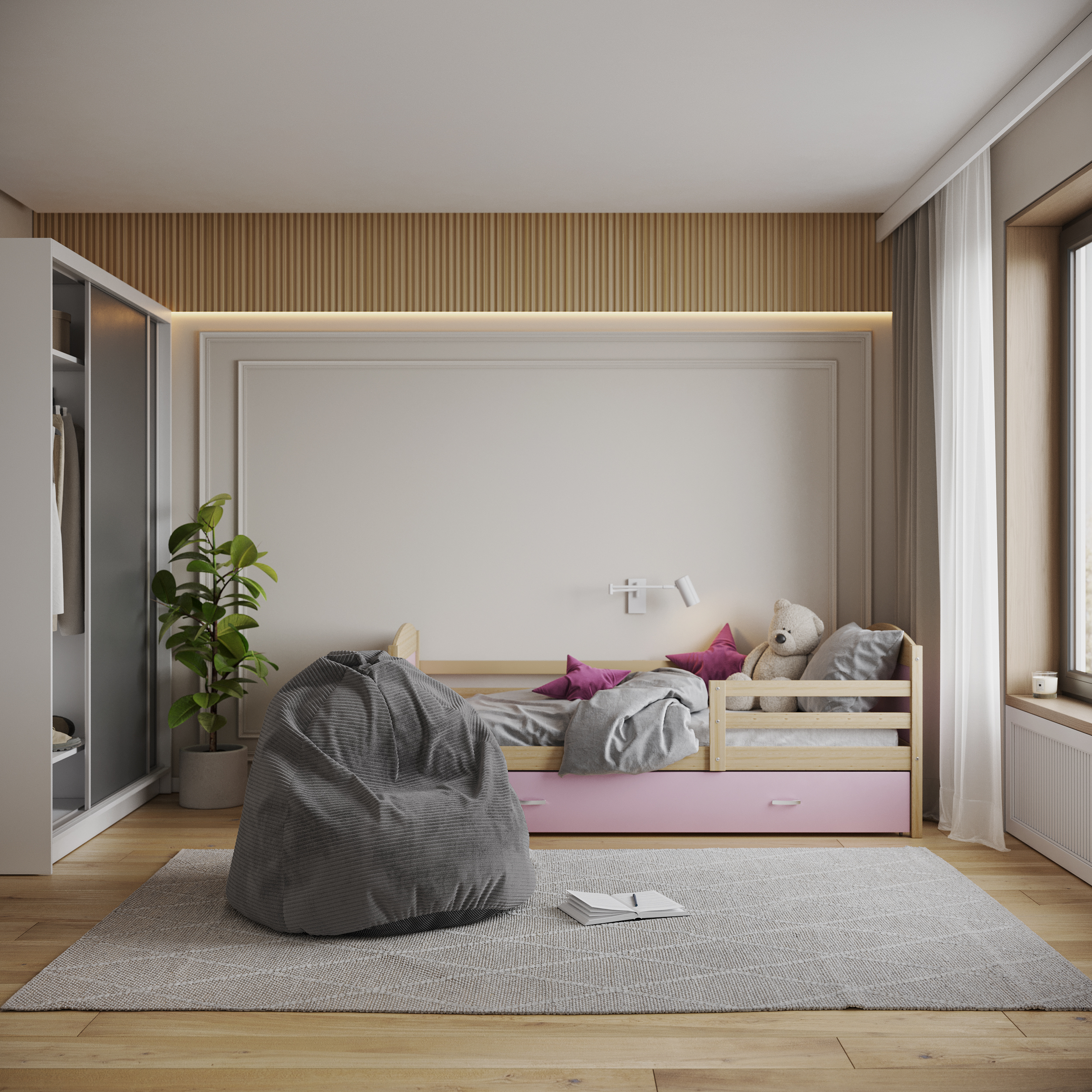 Sedací vak SAKO z manšestru SZTRUKS tmavě šedý 95x115 cm