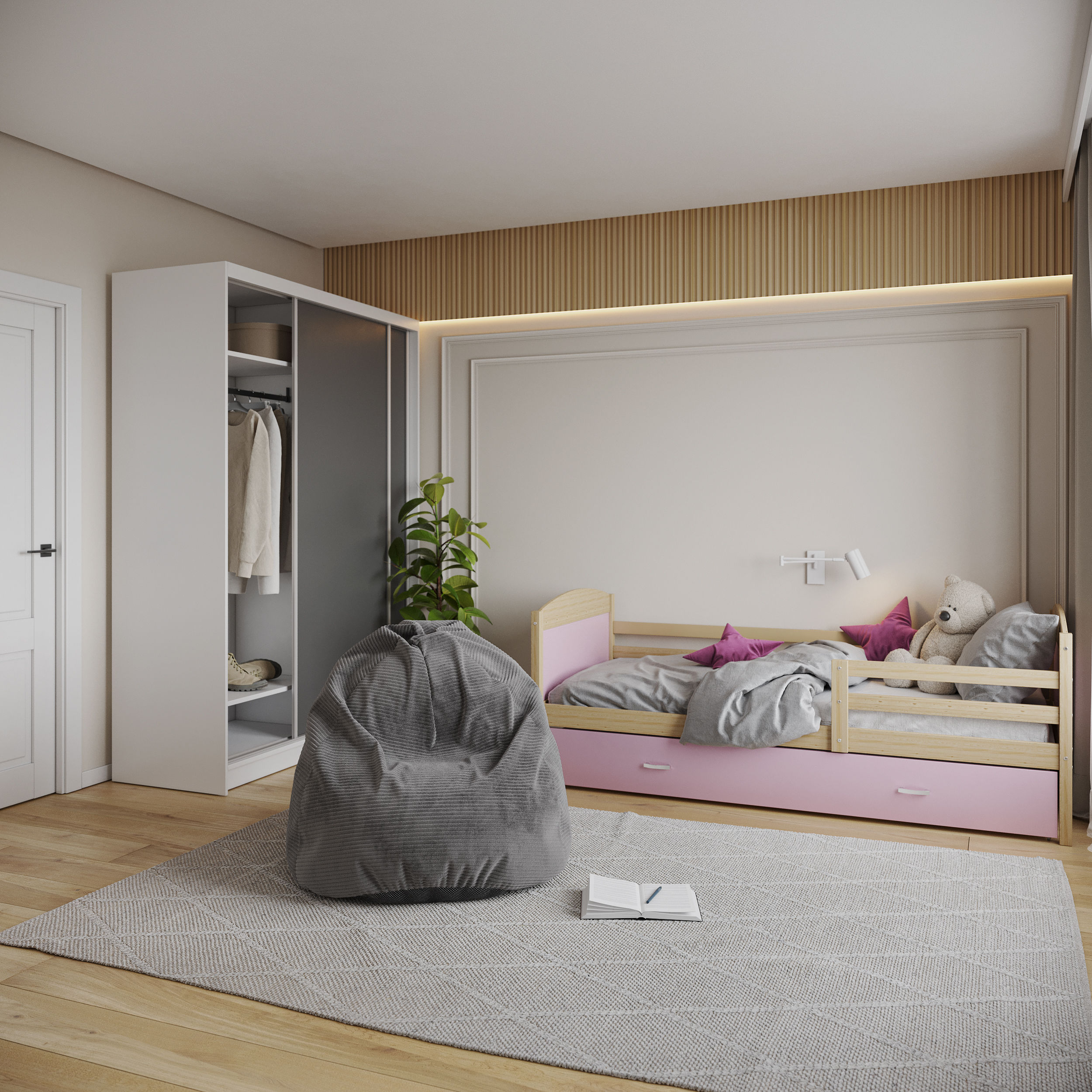 Sedací vak SAKO z manšestru SZTRUKS tmavě šedý 95x115 cm