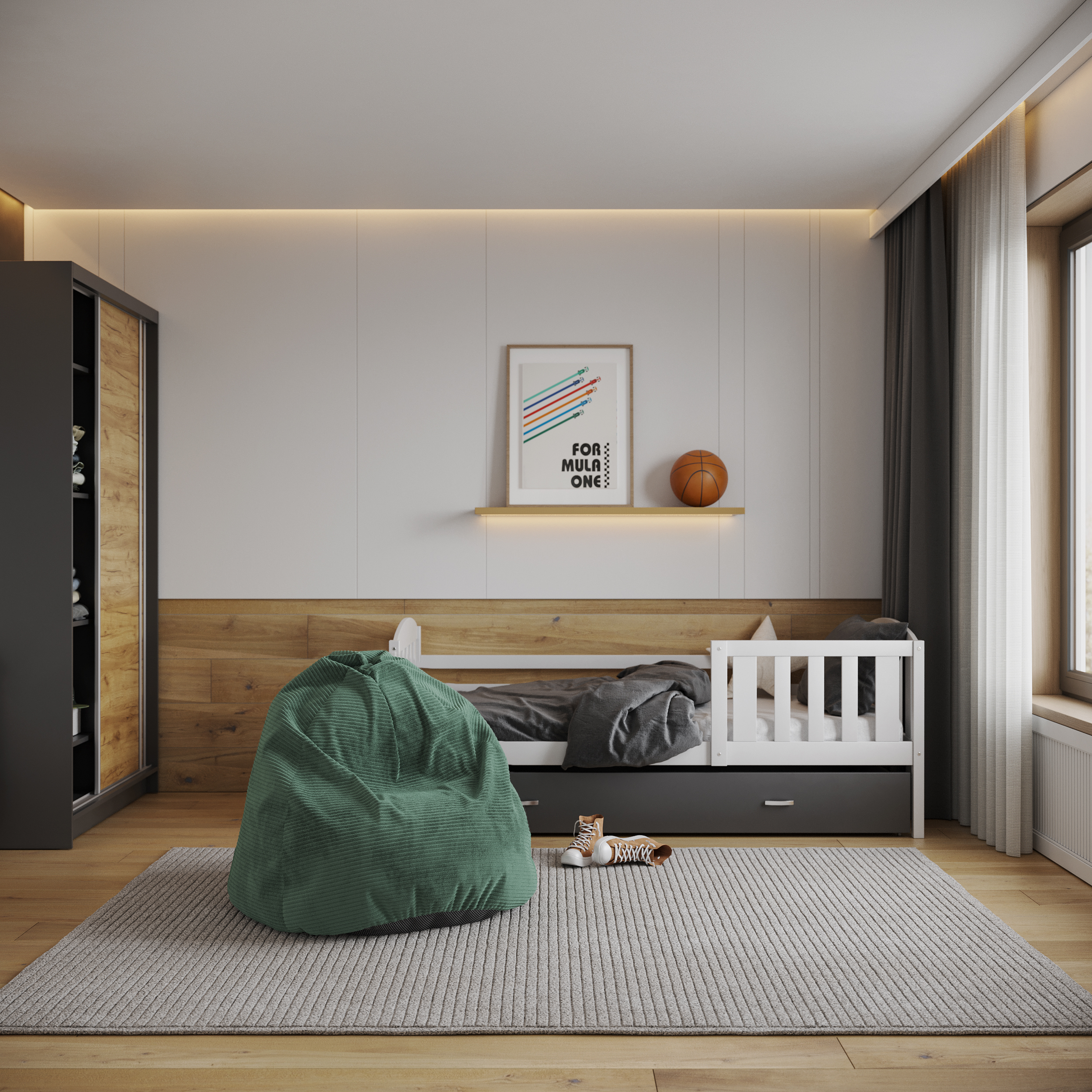 Sedací vak SAKO z manšestru SZTRUKS zelený 95x115 cm