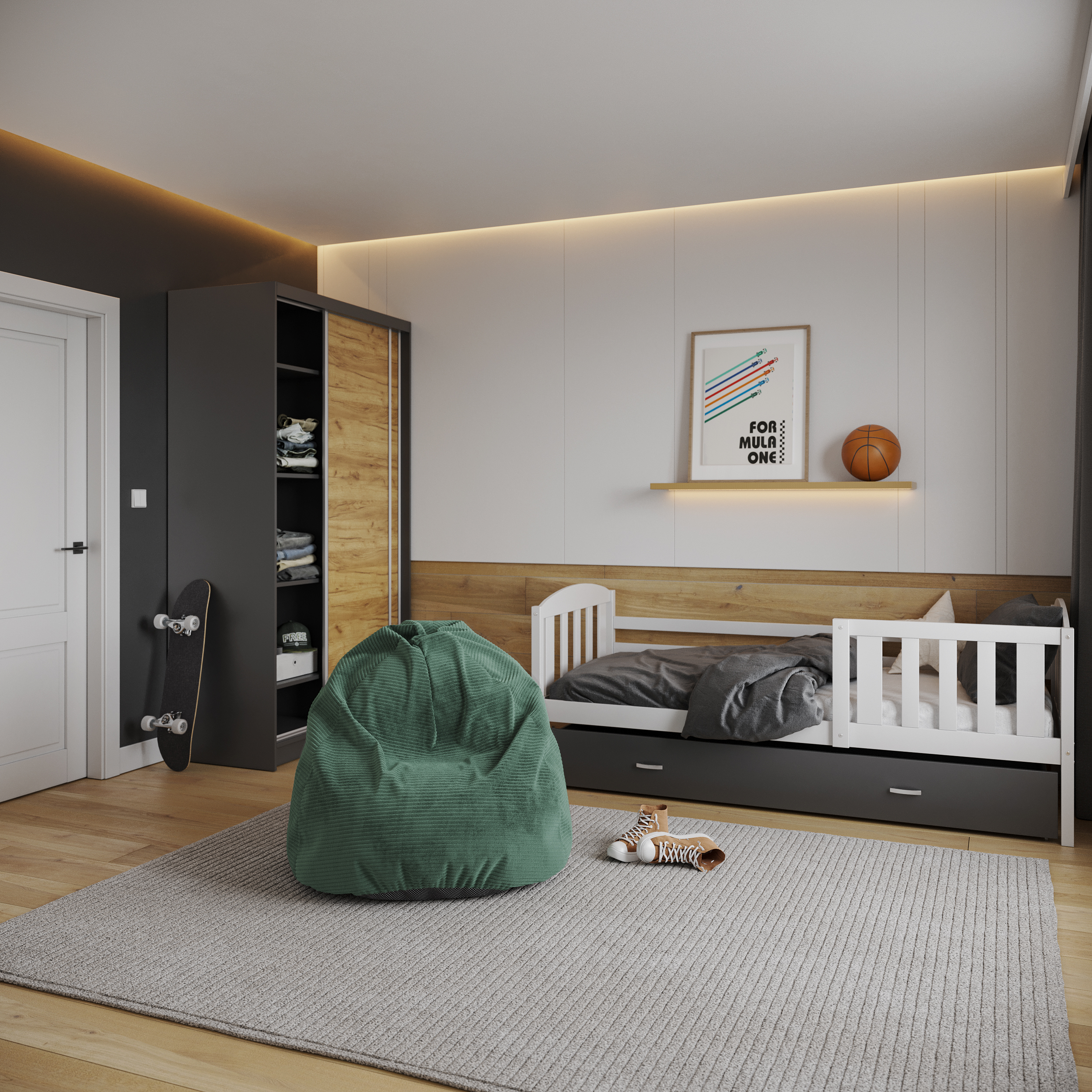 Sedací vak SAKO z manšestru SZTRUKS zelený 95x115 cm