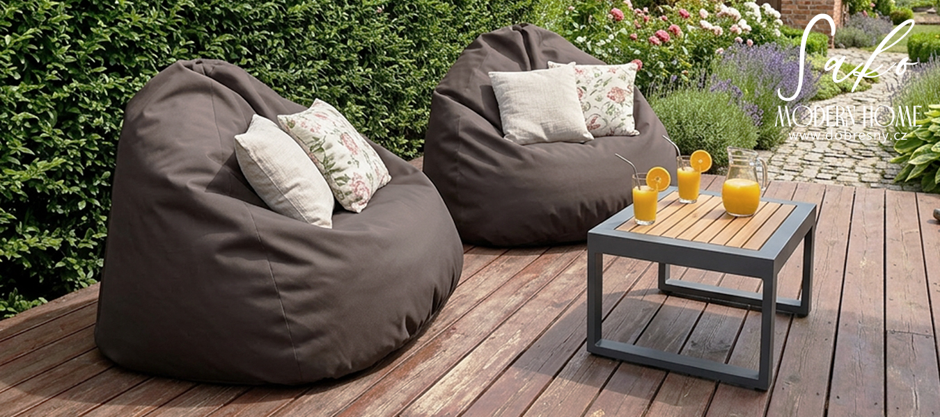 Sedací vak SAKO voděodolný hnědý 95x115 cm