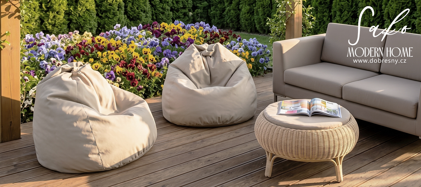 Sedací vak SAKO voděodolný béžový 95x115 cm