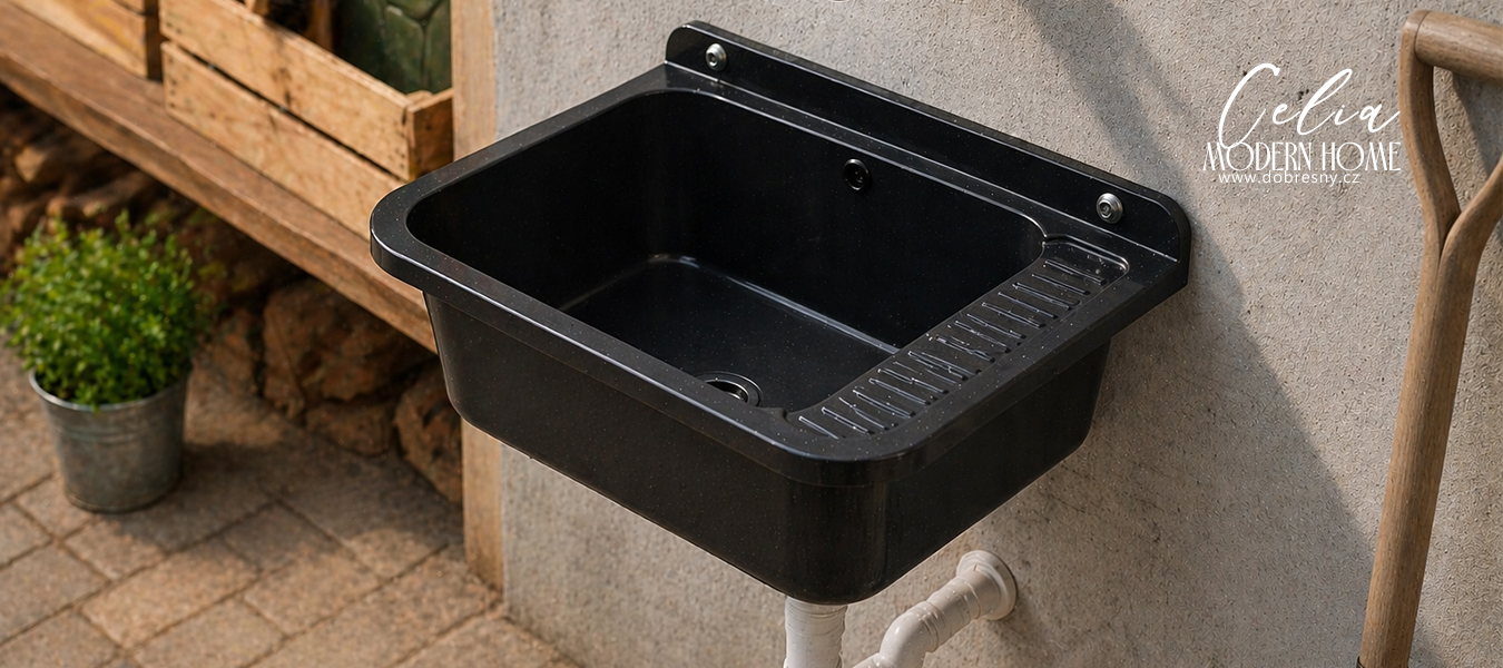 Závěsná výlevka CELIA ČERNÝ 58,4 x 38 x 26 cm