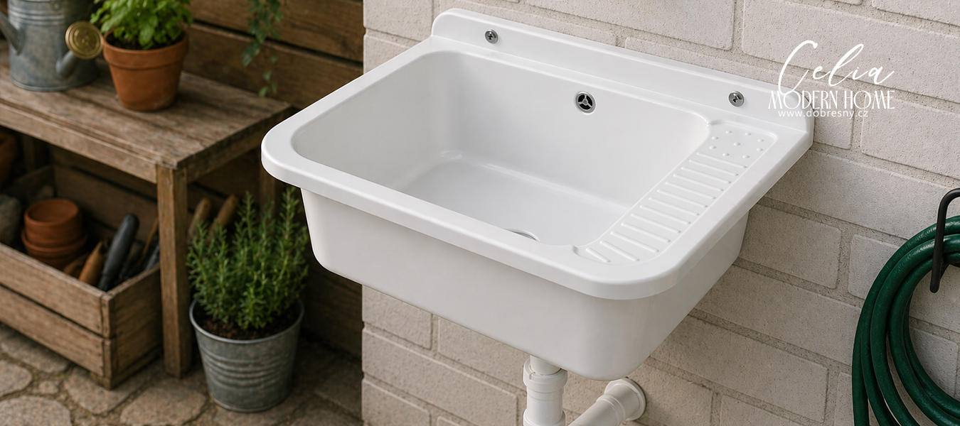 Závěsná výlevka CELIA BÍLÝ 58,4 x 38 x 26 cm