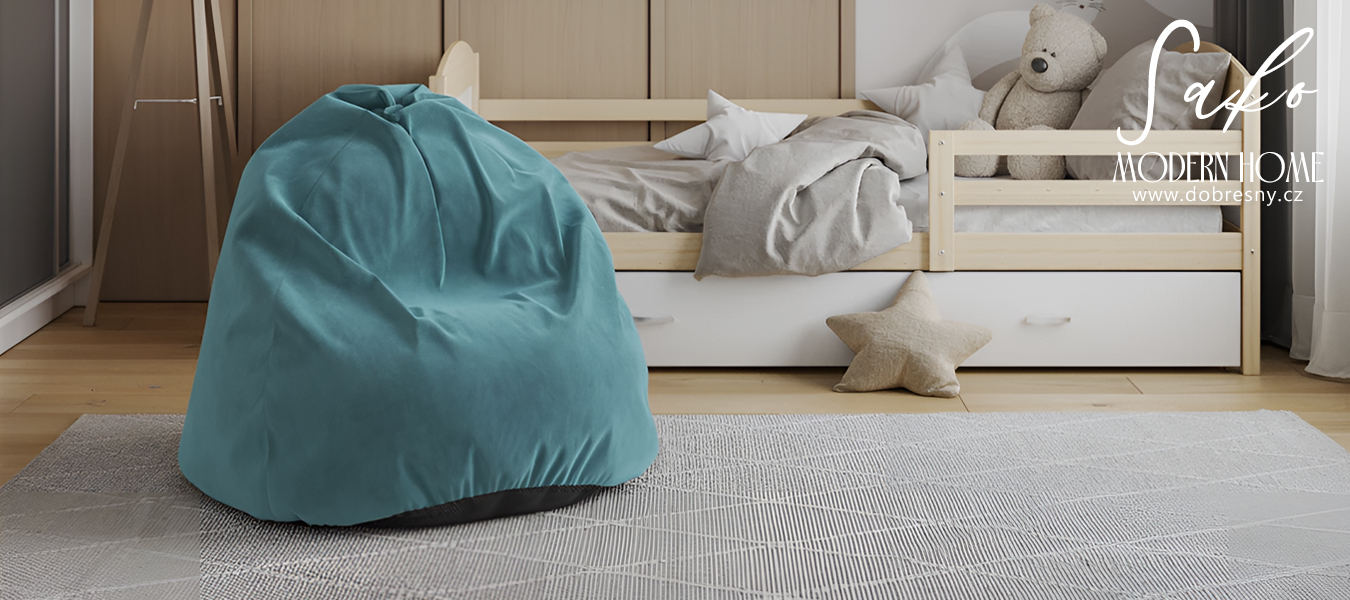 Sedací vak SAKO TRINITY tyrkysový 95x115 cm