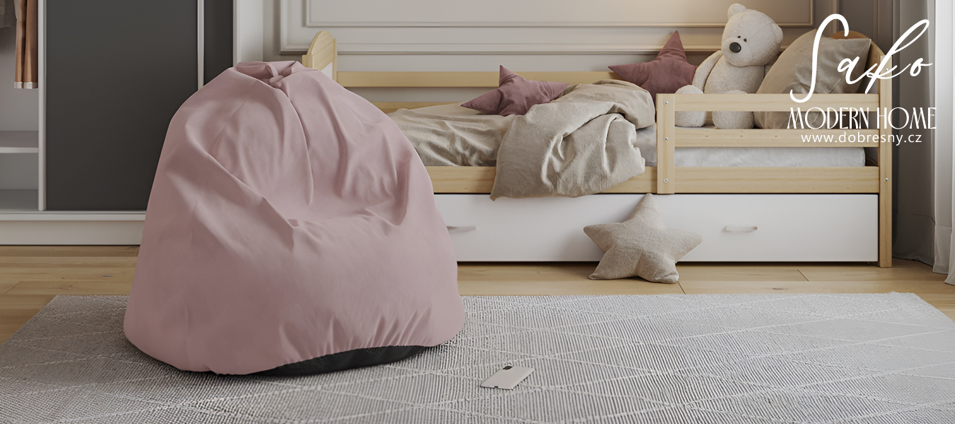 Sedací vak SAKO TRINITY pudrově růžový 95x115 cm