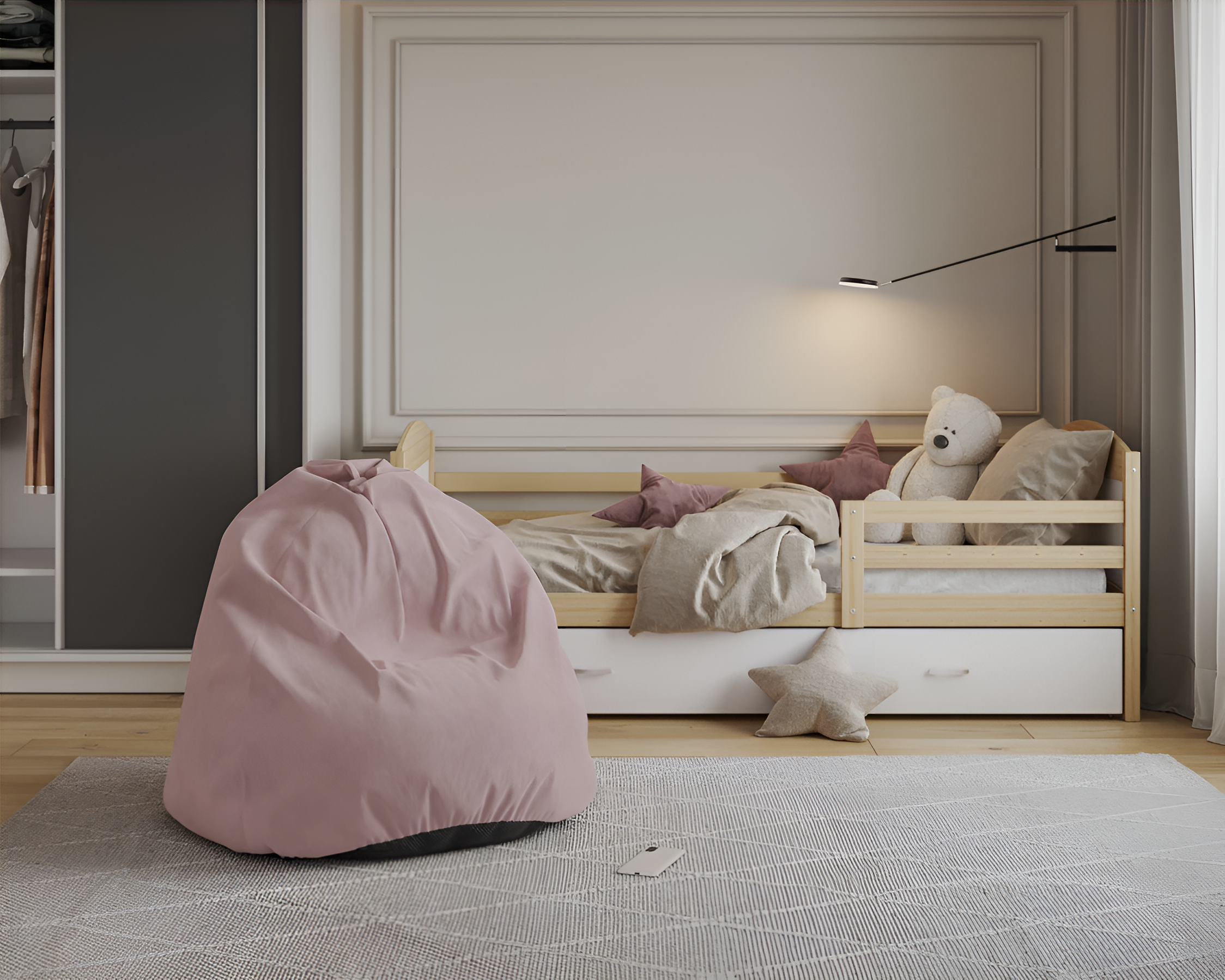 Sedací vak SAKO TRINITY pudrově růžový 95x115 cm