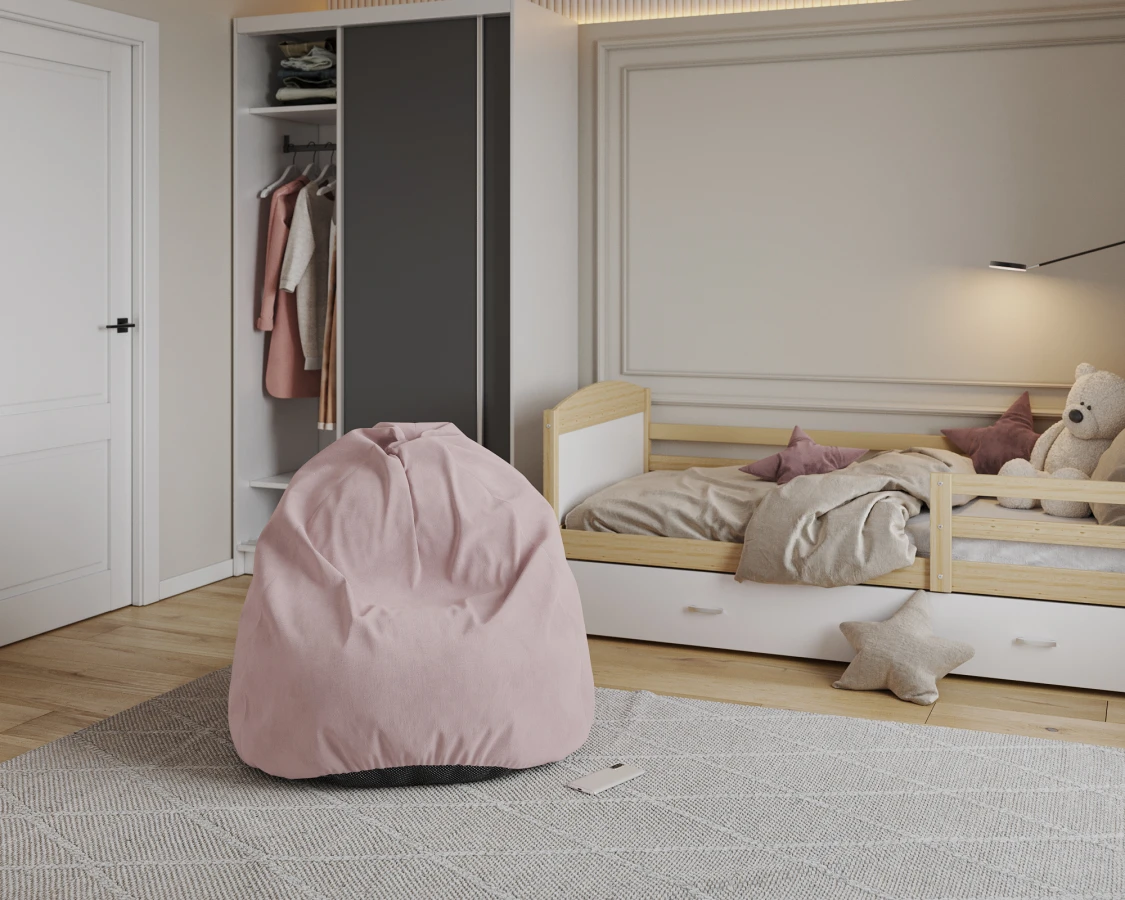 Sedací vak SAKO TRINITY pudrově růžový 95x115 cm