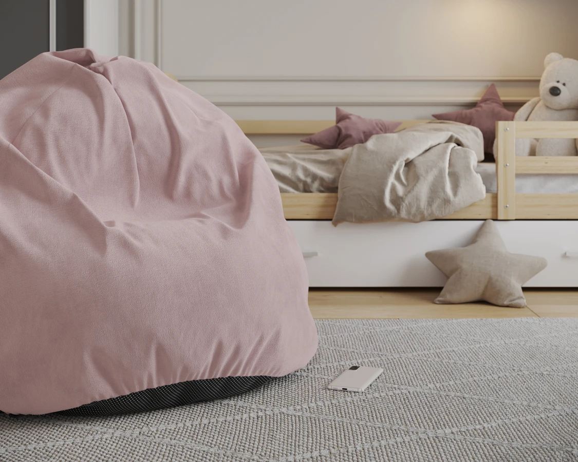 Sedací vak SAKO TRINITY pudrově růžový 95x115 cm