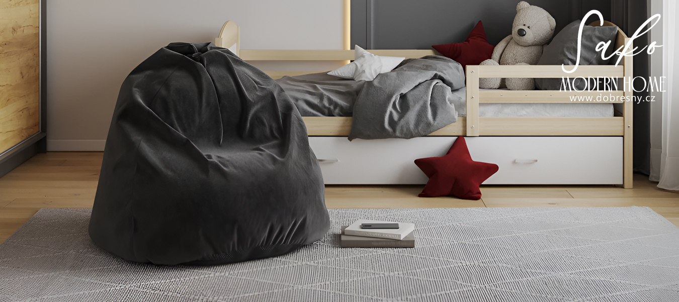 Sedací vak SAKO TRINITY černý 95x115 cm