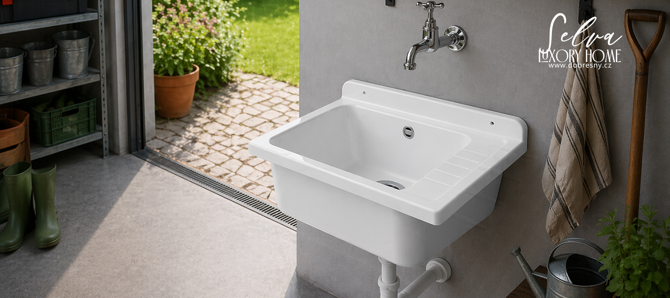 Závěsná výlevka SELVA BÍLÝ 58 x 38 x 26,7cm