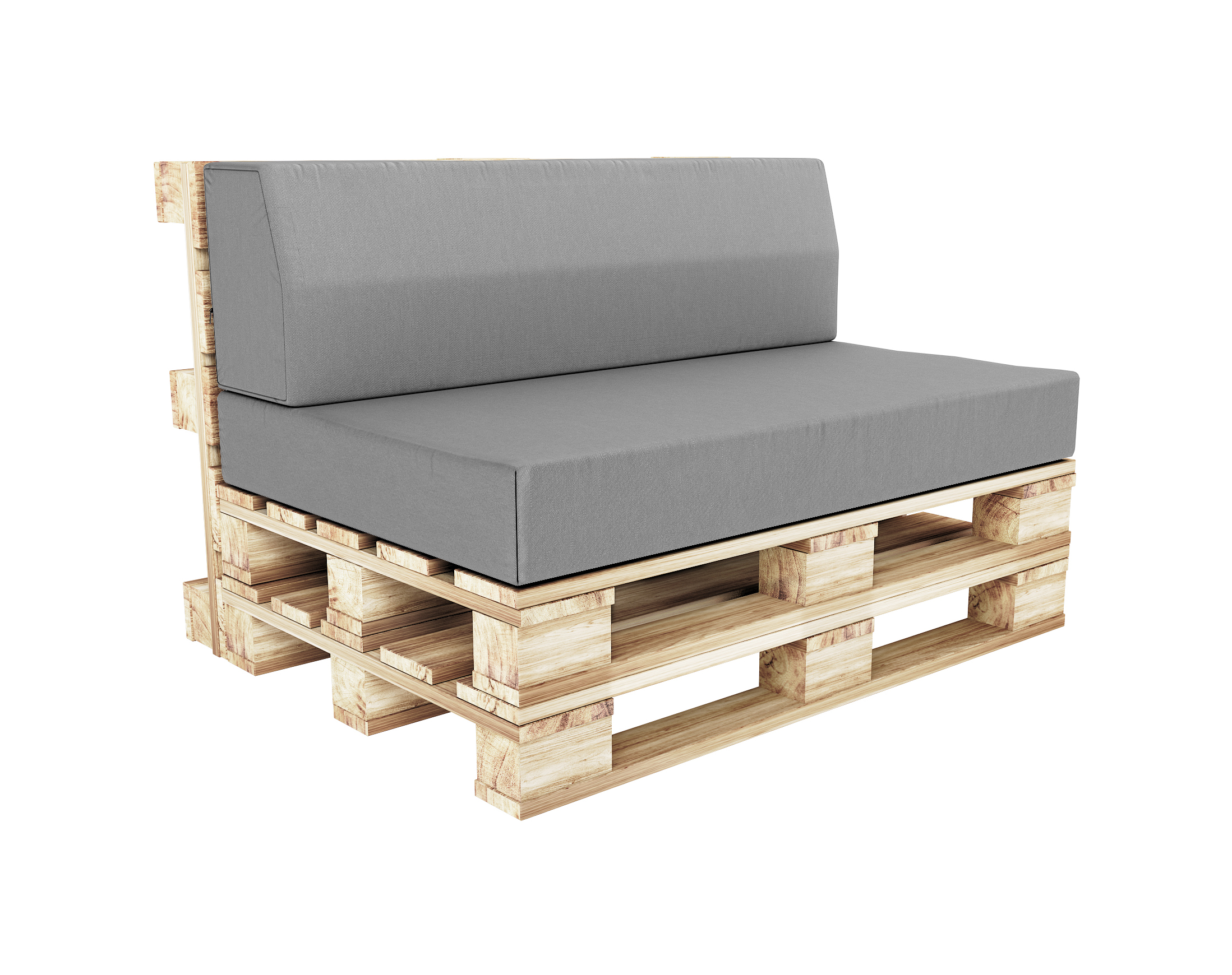 Zahradní sedák a opěrka na euro palety hydrofobní šedé 120×78 cm