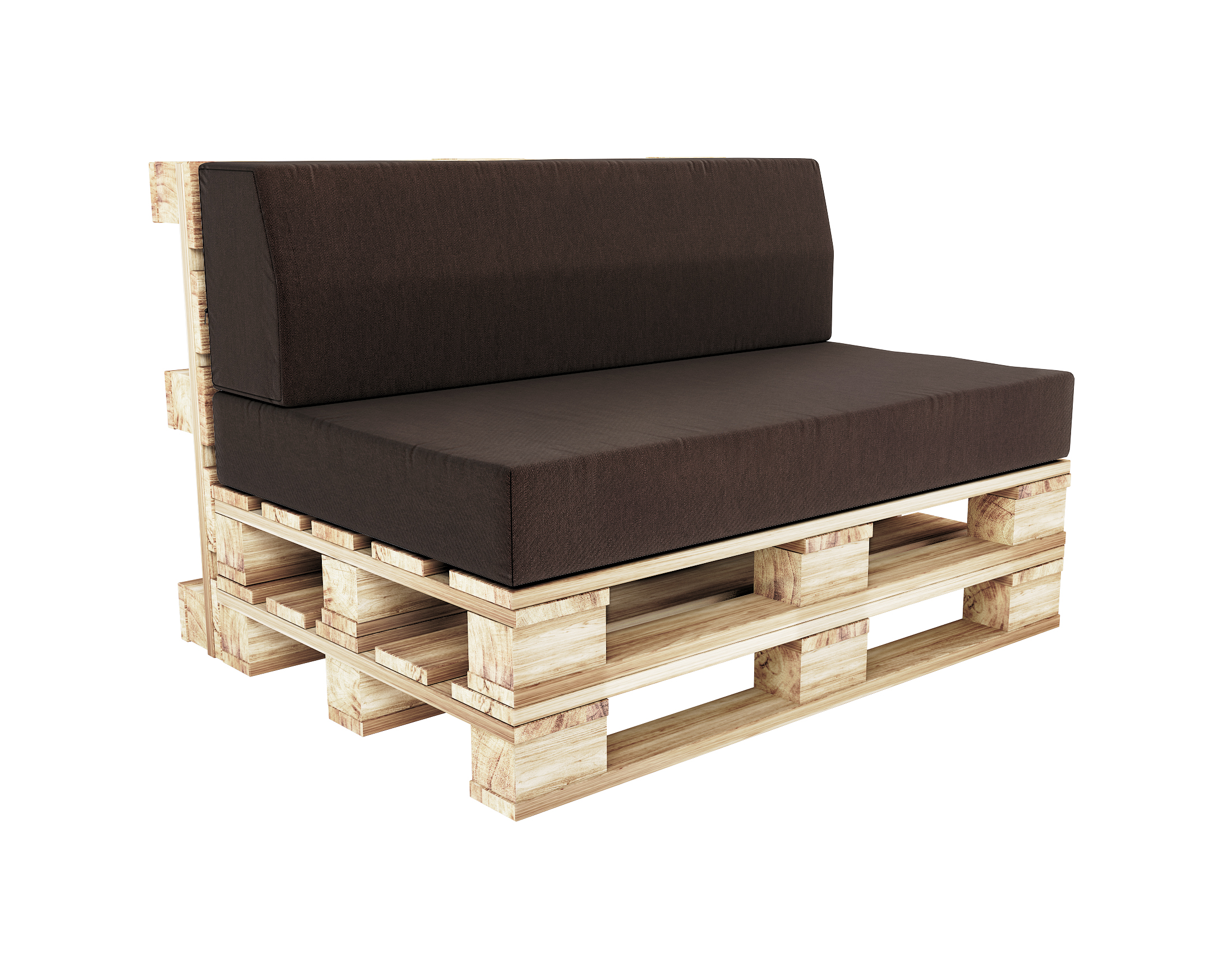 Zahradní sedák a opěrka na euro palety hydrofobní hnědé 120×78 cm