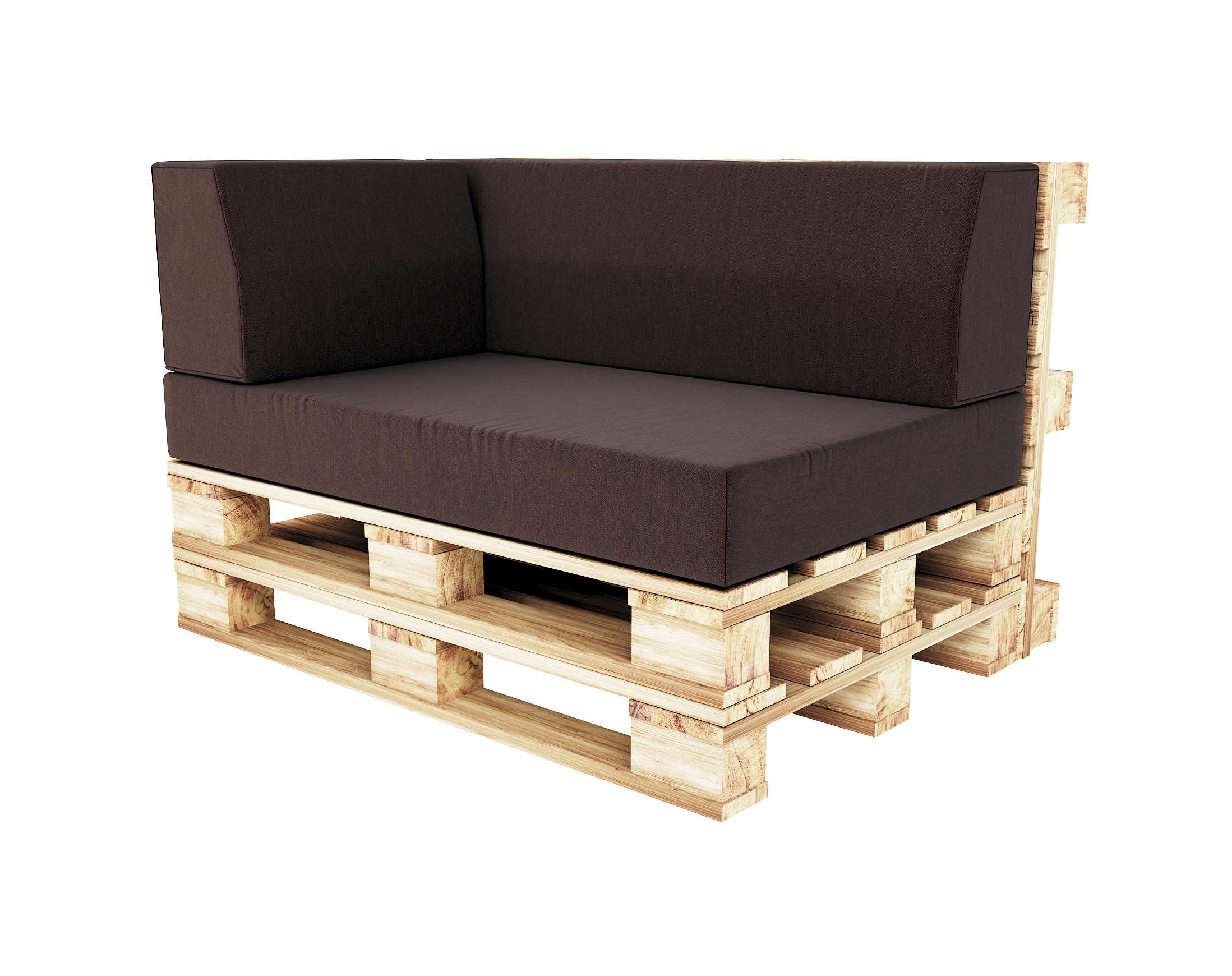 Zahradní sedáky a rohové opěrky na euro palety hydrofobní hnědé 120×78 cm