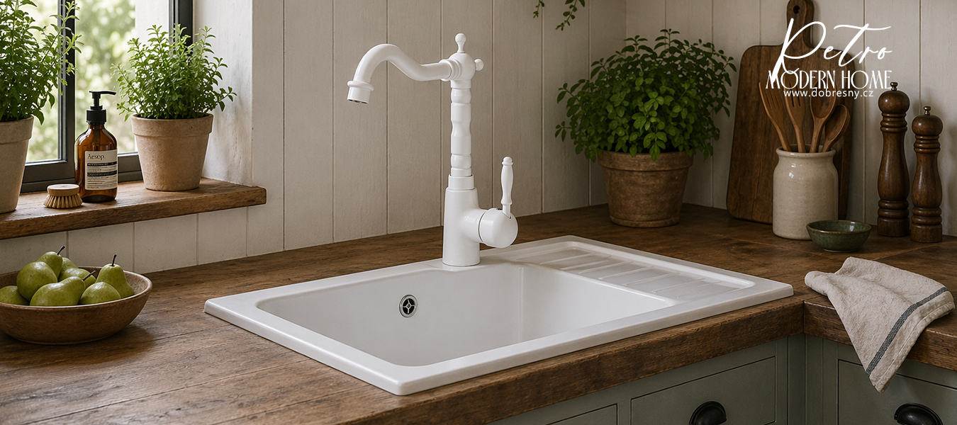 Kuchyňská baterie RETRO 3 bílá